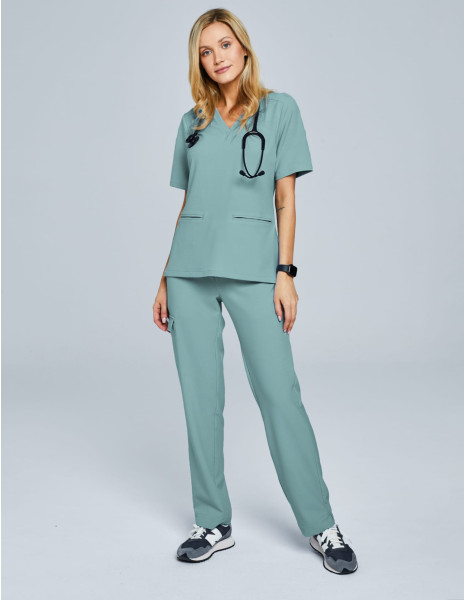 Pantaloni yoga - DUSTY GREEN