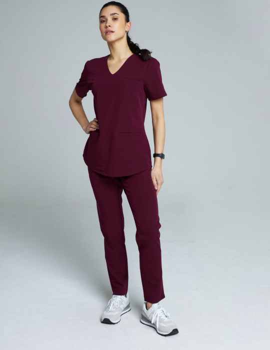 Pantaloni pentru femei Basic - BURGUNDY