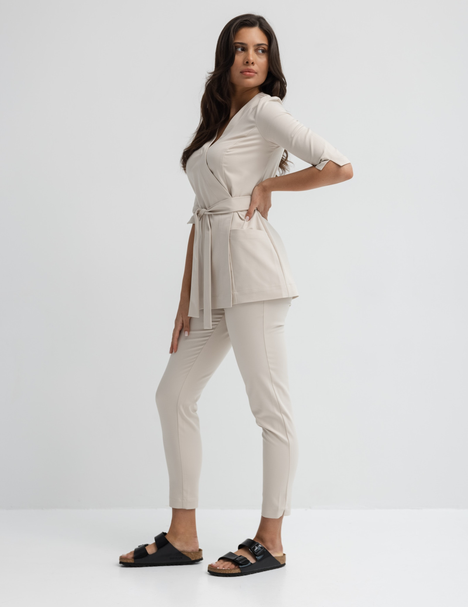 Pantaloni Medicali Dama Slim Fit- Nude
