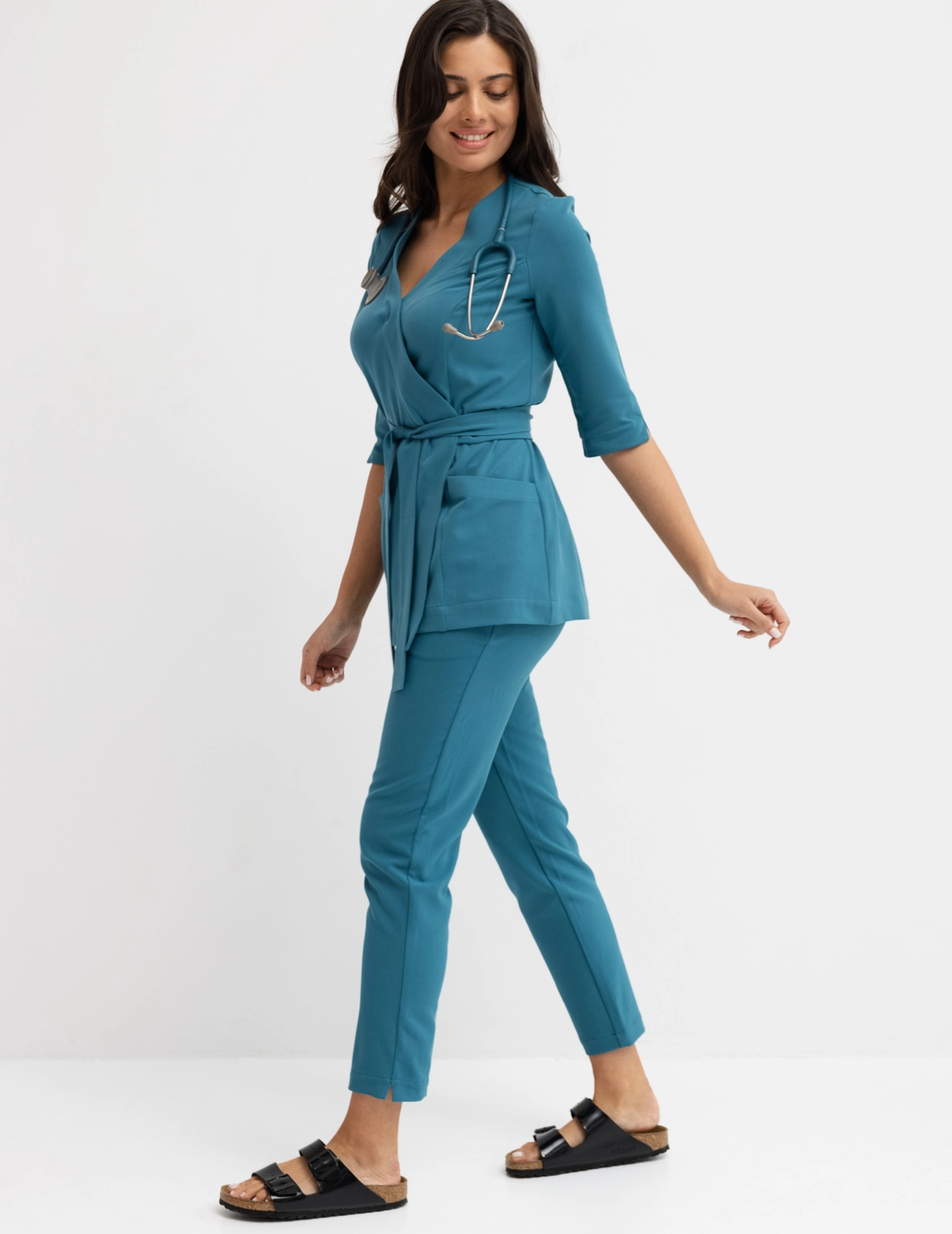 Bluză medicală legată Rosalie - WOODROSE