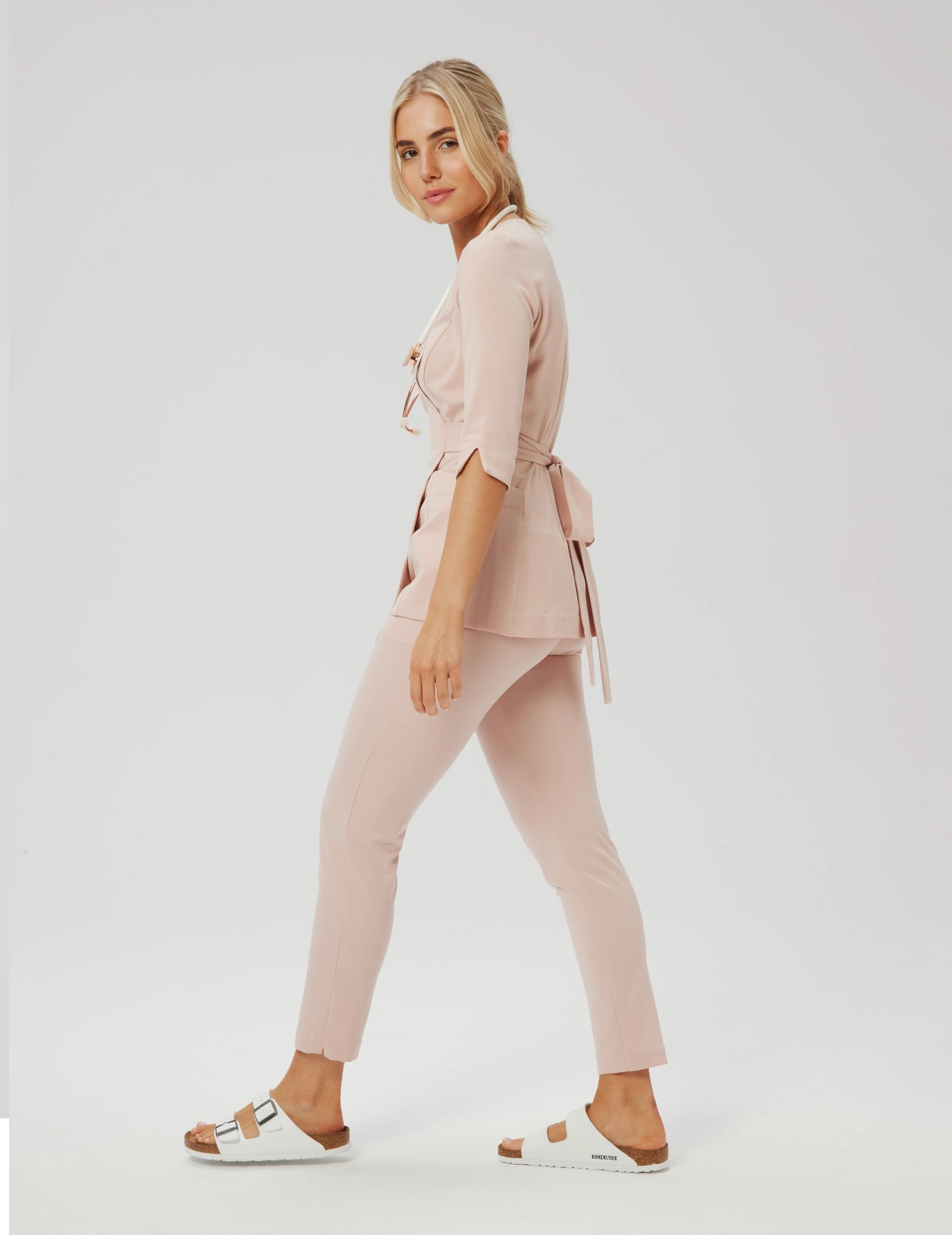 Bluză medicală legată Rosalie - DUSTY ROSE