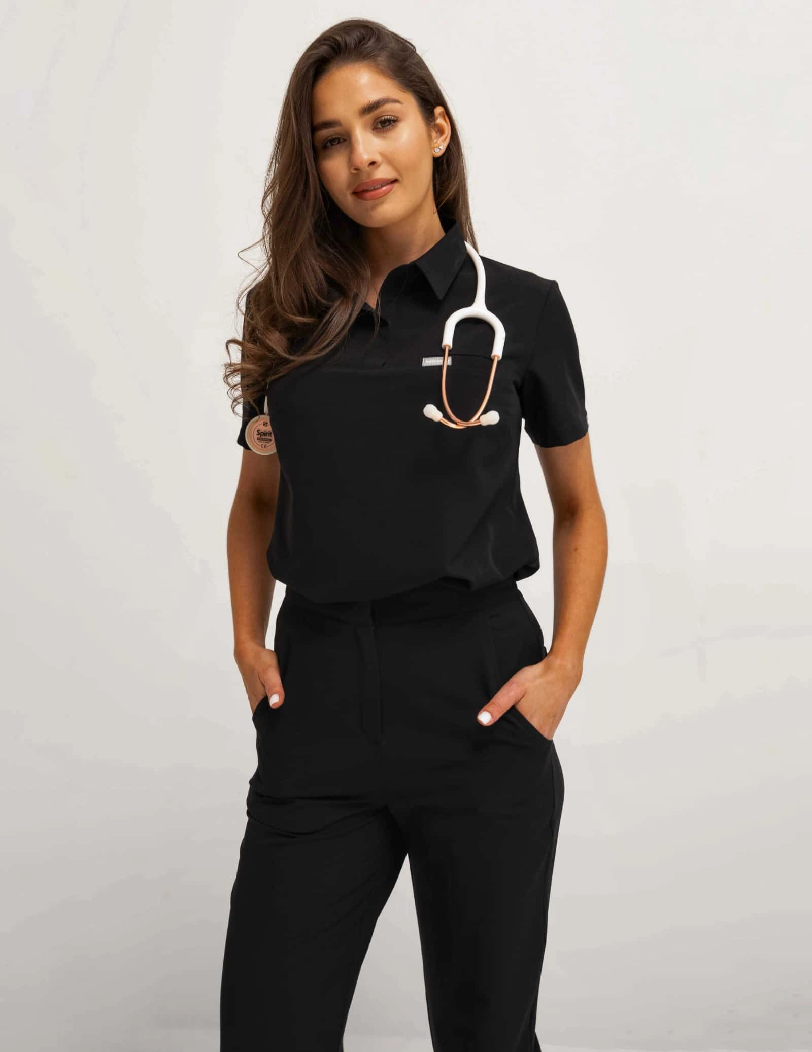Bluză Medicală Polo - BLACK
