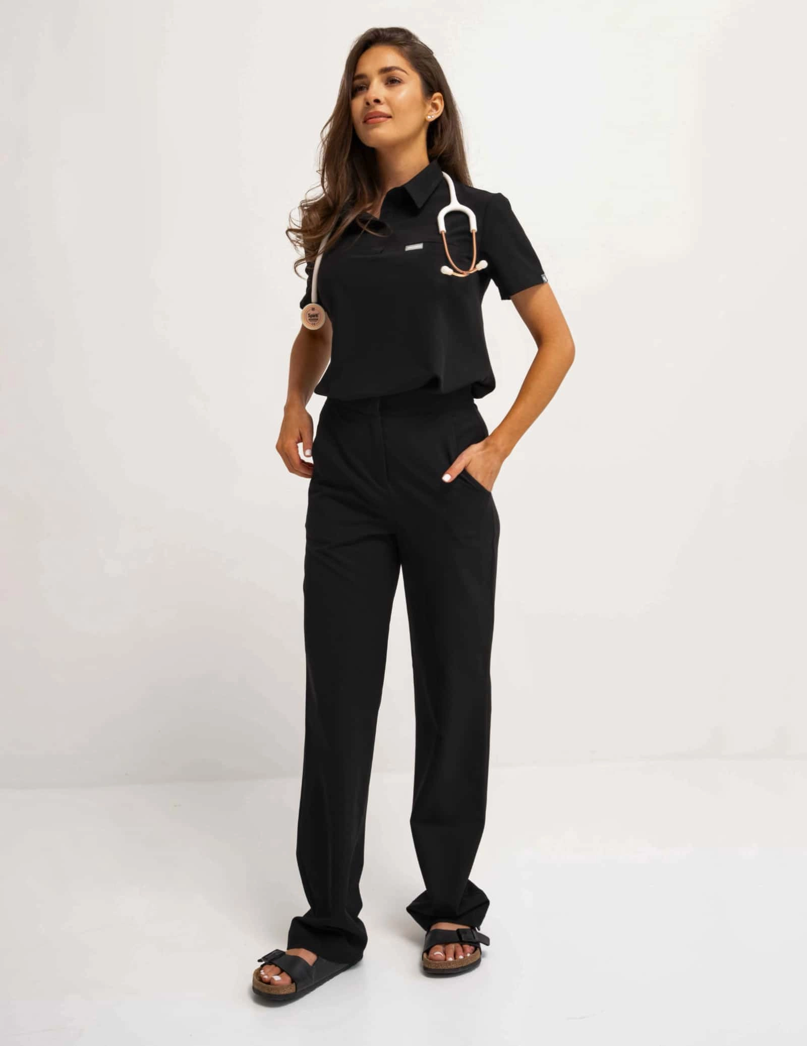 Bluză Medicală Polo - BLACK