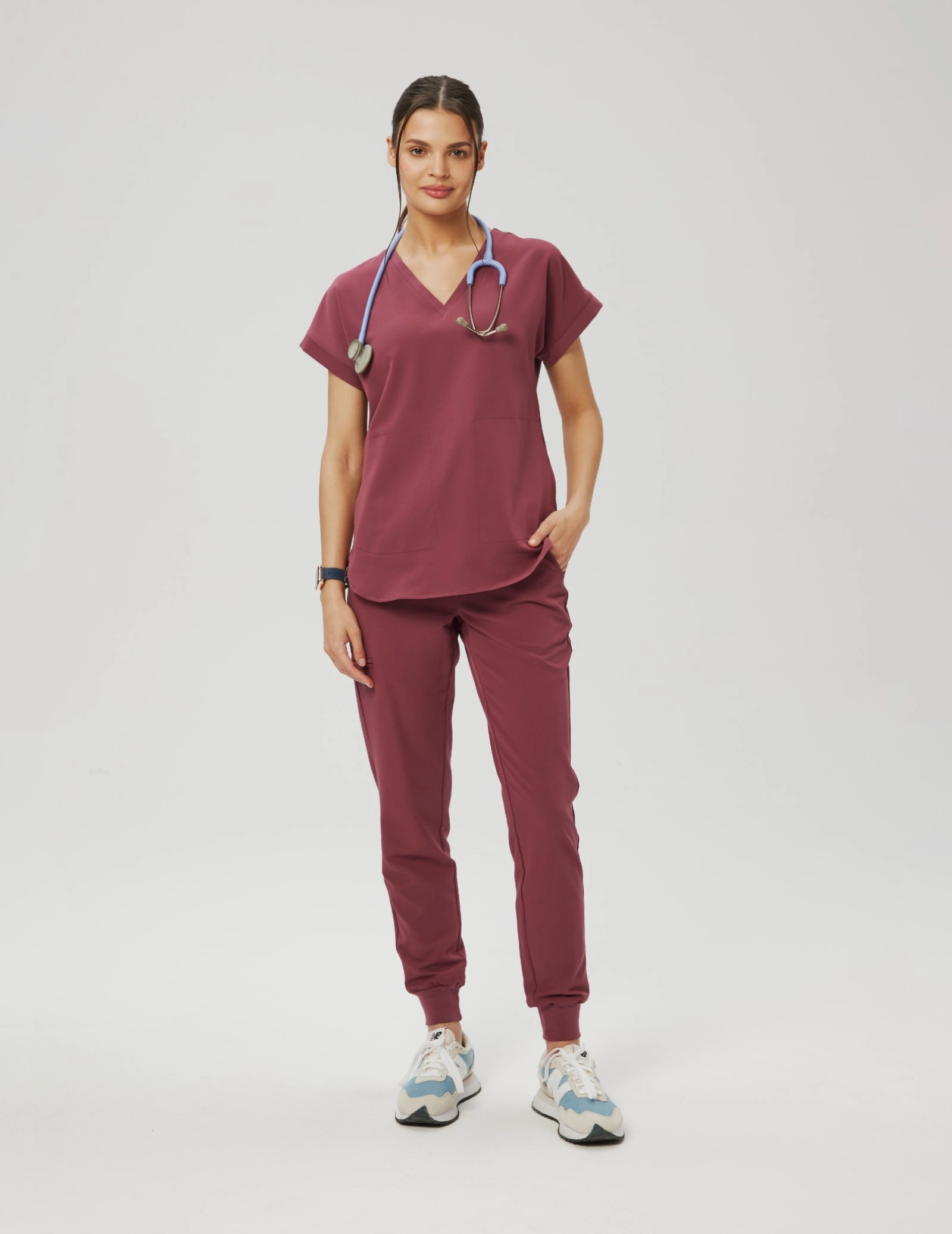 Bluza Medyczna Kendall - BURGUNDY