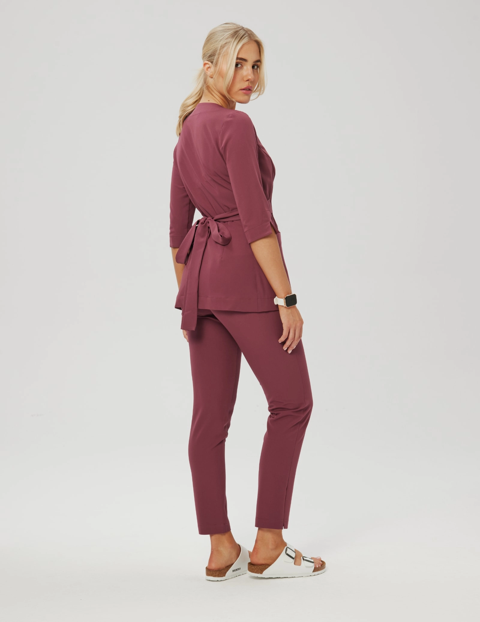 Spodnie damskie Basic - BURGUNDY