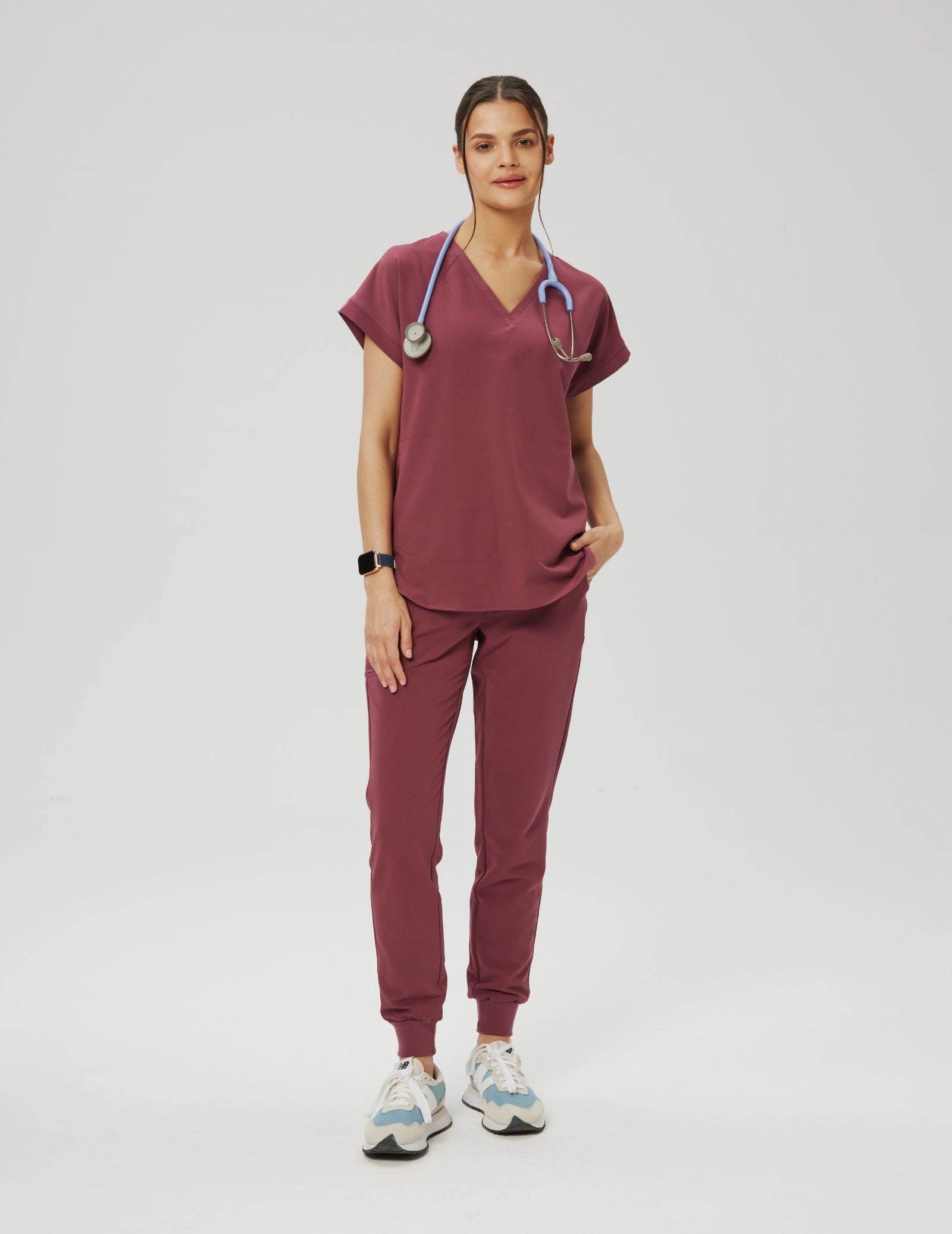 Spodnie Joggery Damskie - BURGUNDY