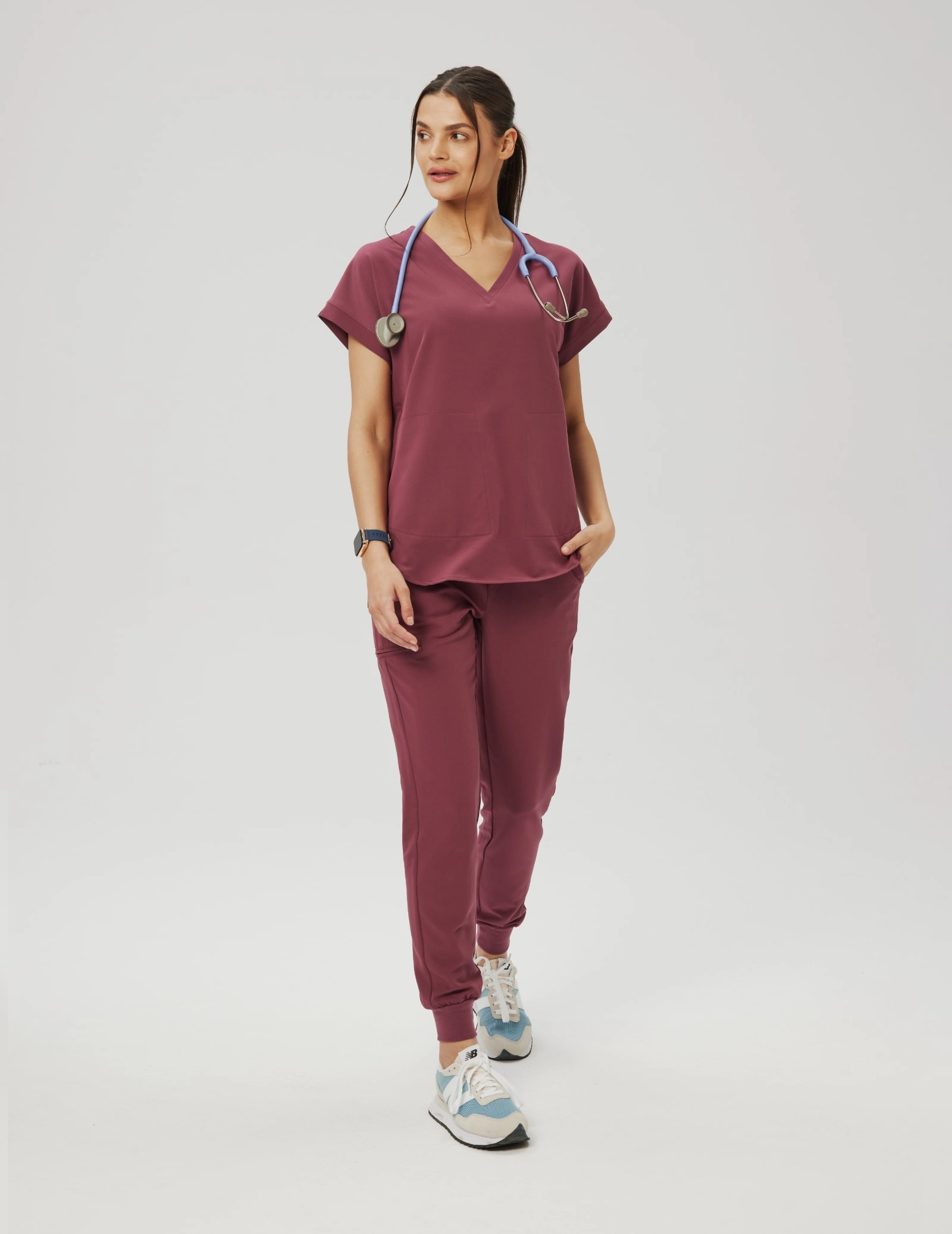 Spodnie Joggery Damskie - BURGUNDY