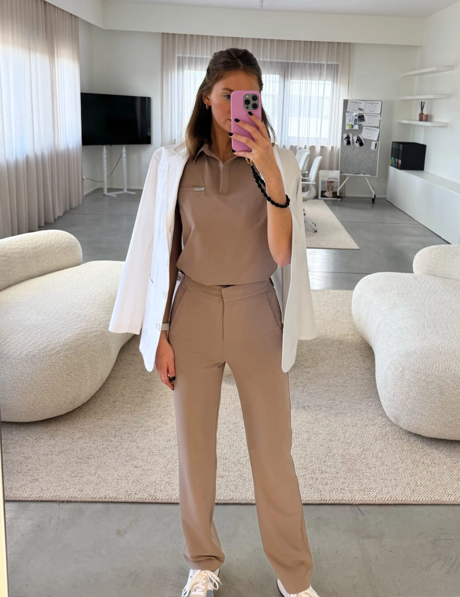 Bluză Medicală Polo - BEIGE