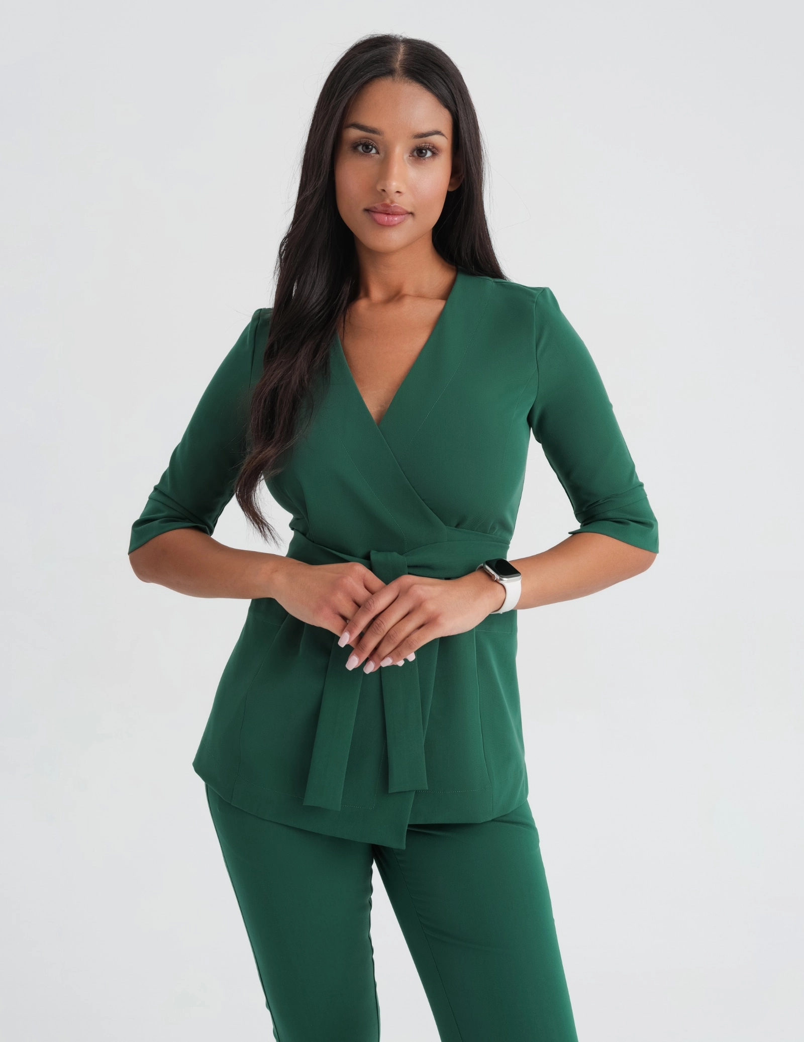 Bluză Medicală cu legături Rosalie - EDEN GREEN