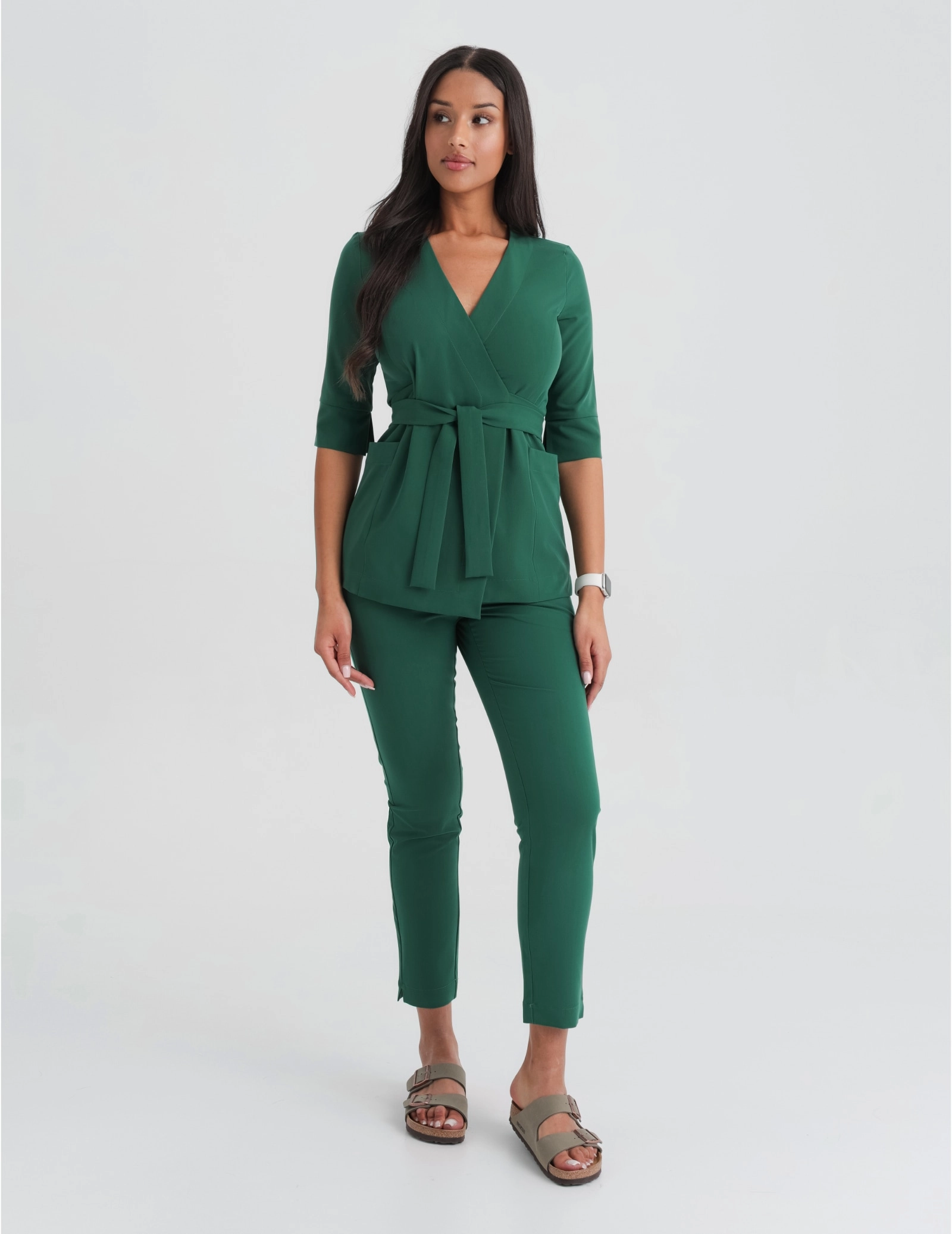 Bluză Medicală cu legături Rosalie - EDEN GREEN