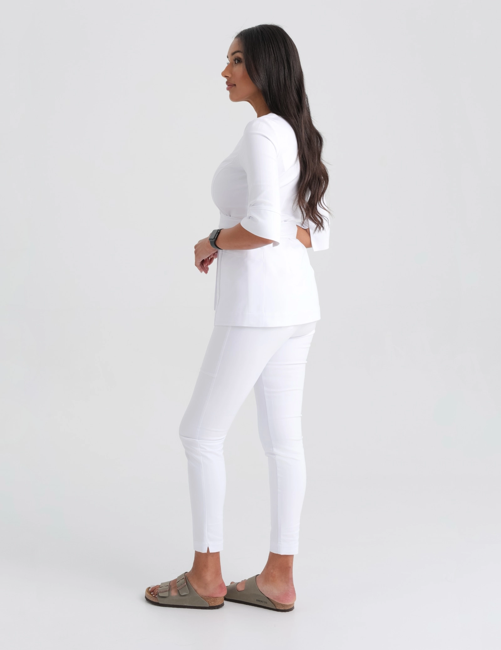 Bluză medicală legată Rosalie - WHITE