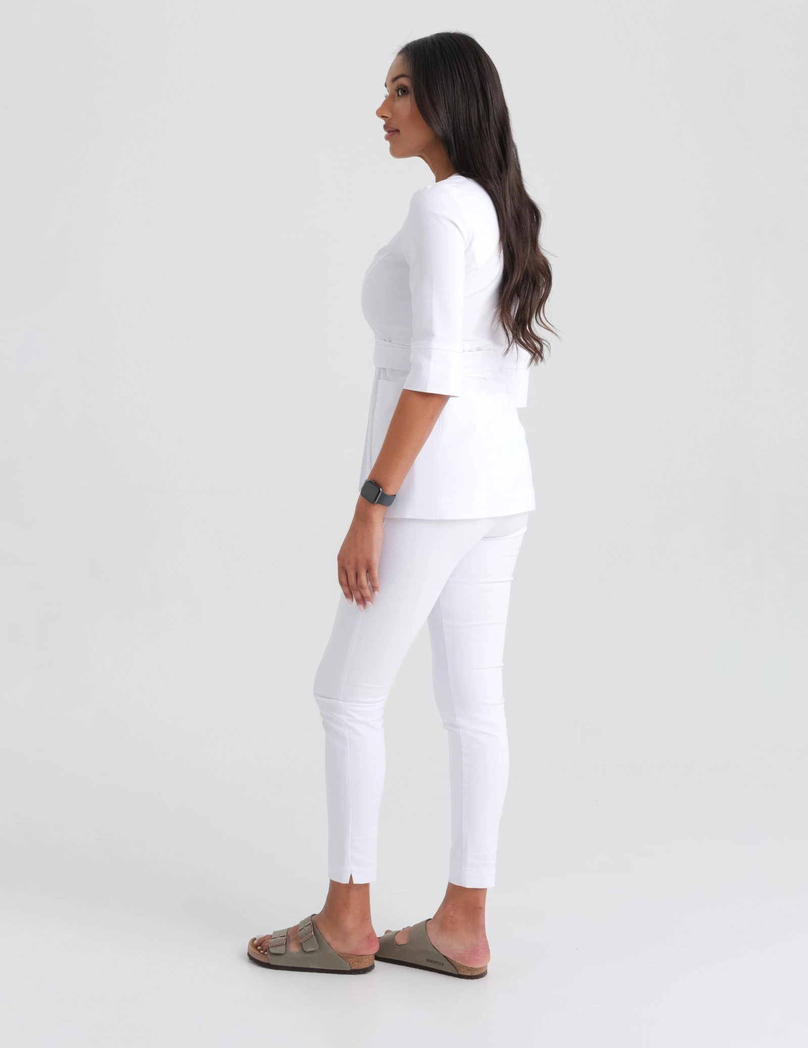 Bluză medicală legată Rosalie - WHITE