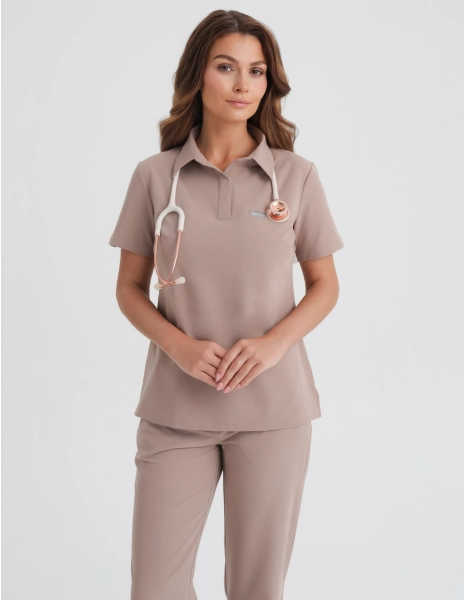 Bluză Medicală Polo - BEIGE