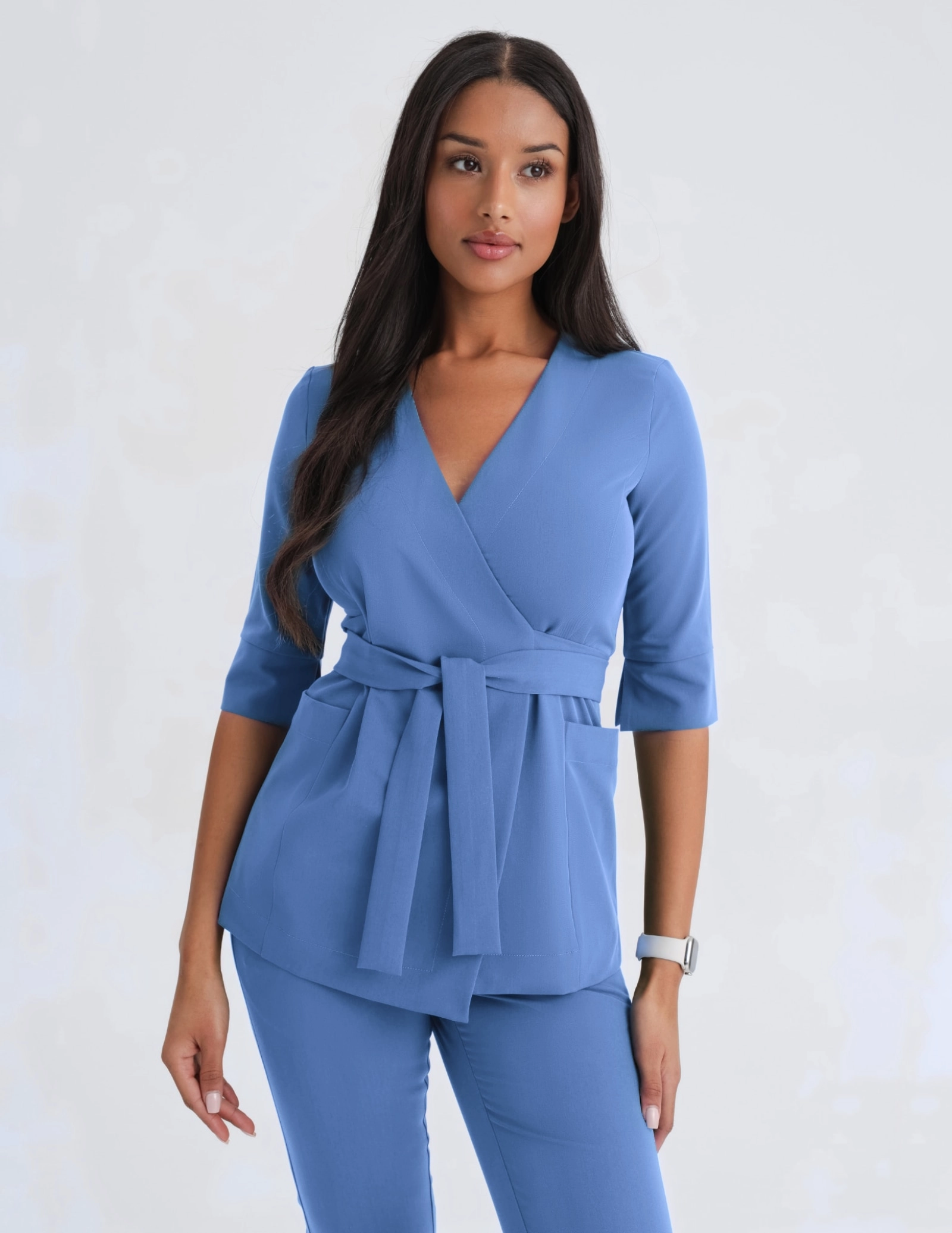 Bluză medicală legată Rosalie - MARINA BLUE
