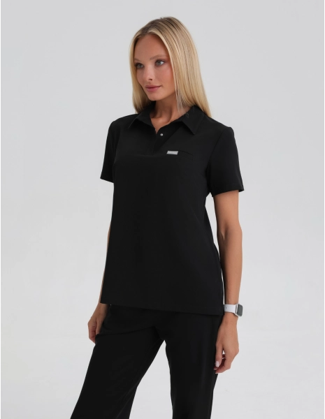 Bluză Medicală Polo - BLACK