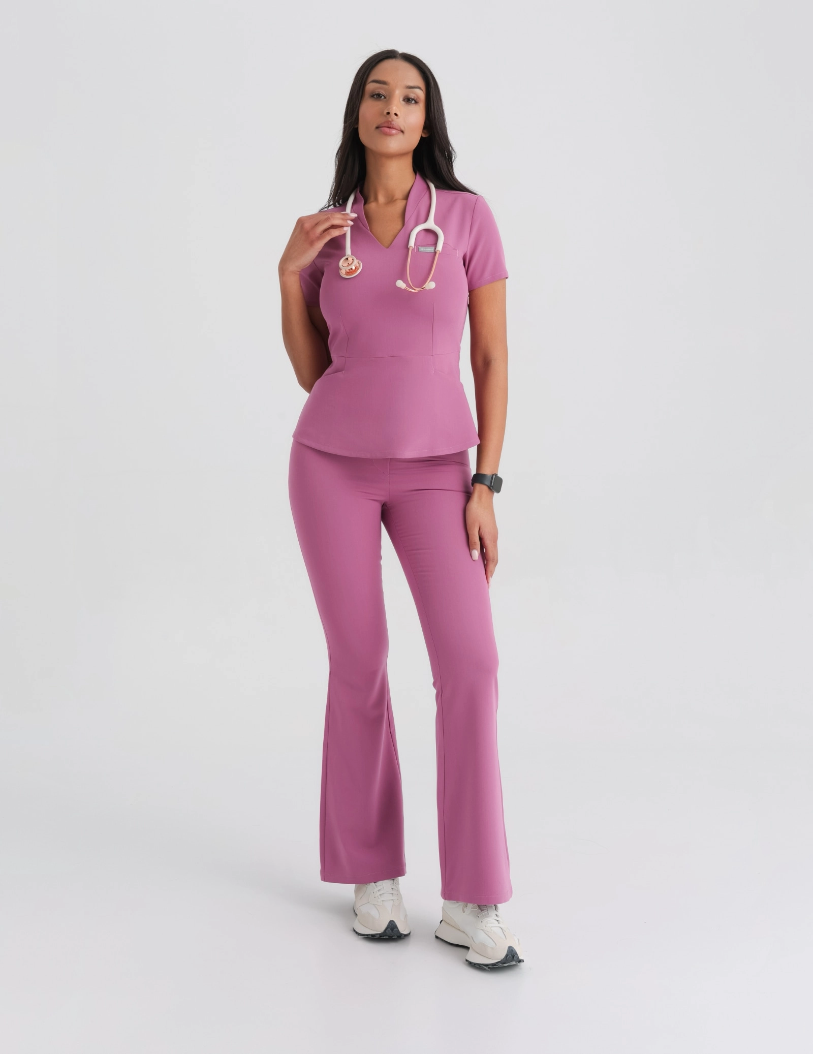 Pantaloni Medicali Dama Flare - BERRY SHAKE