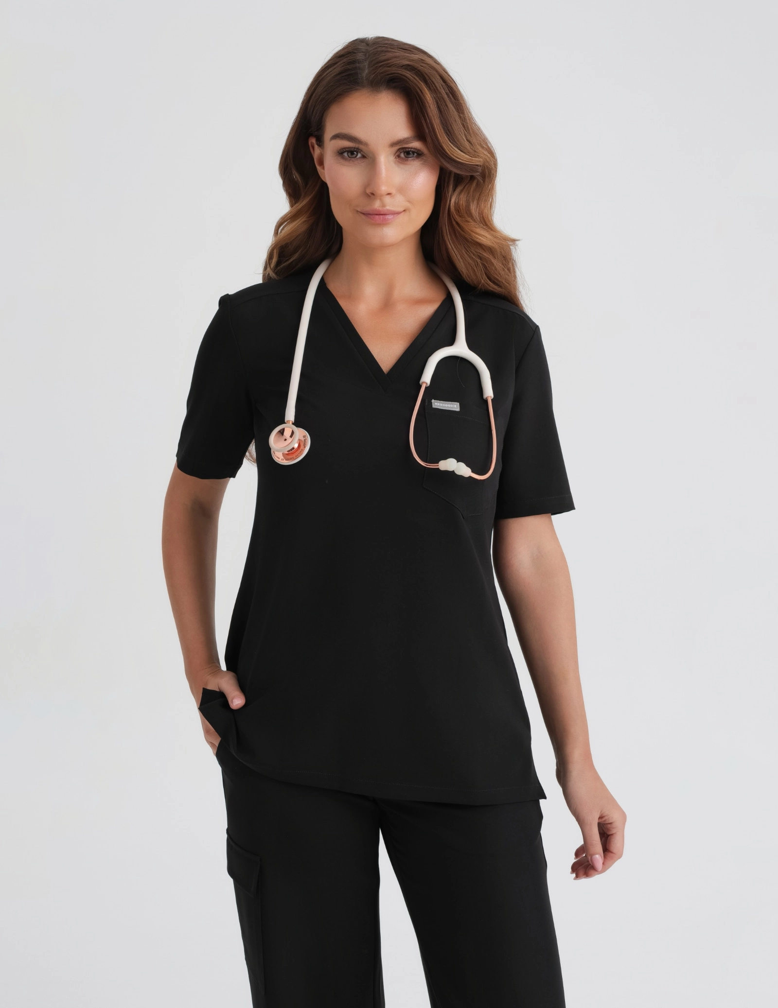 Bluză Medicală Raya One Pocket - BLACK