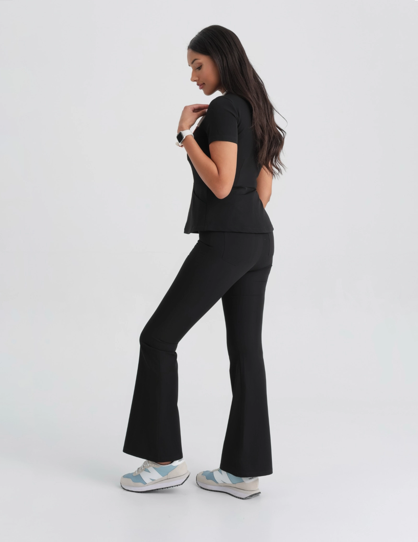 Pantaloni Medicali Dama Flare - BLACK