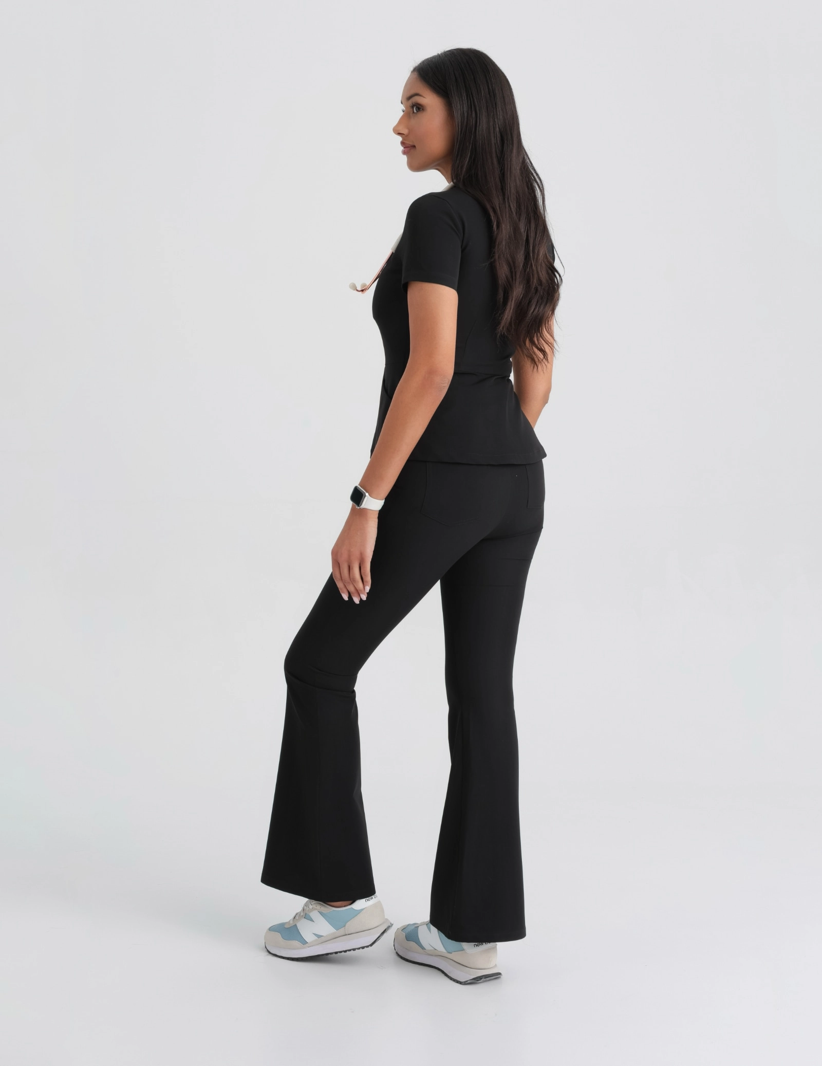 Pantaloni Medicali Dama Flare - BLACK
