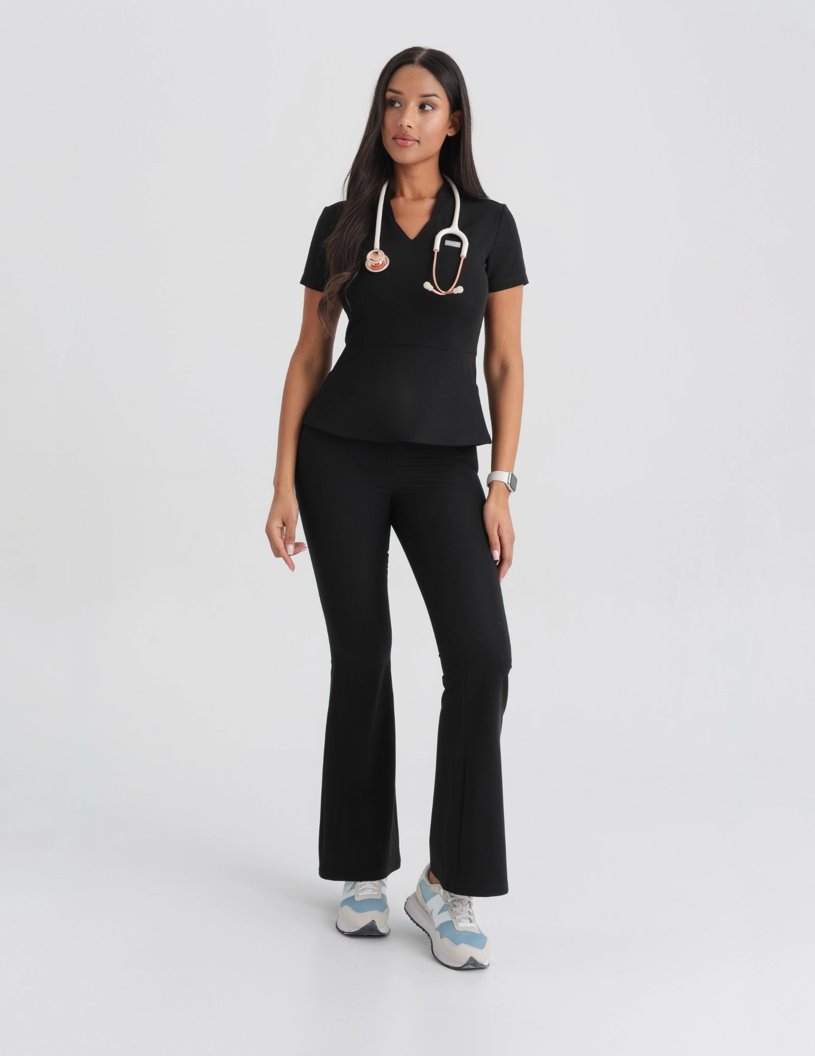 Pantaloni Medicali Dama Flare - BLACK