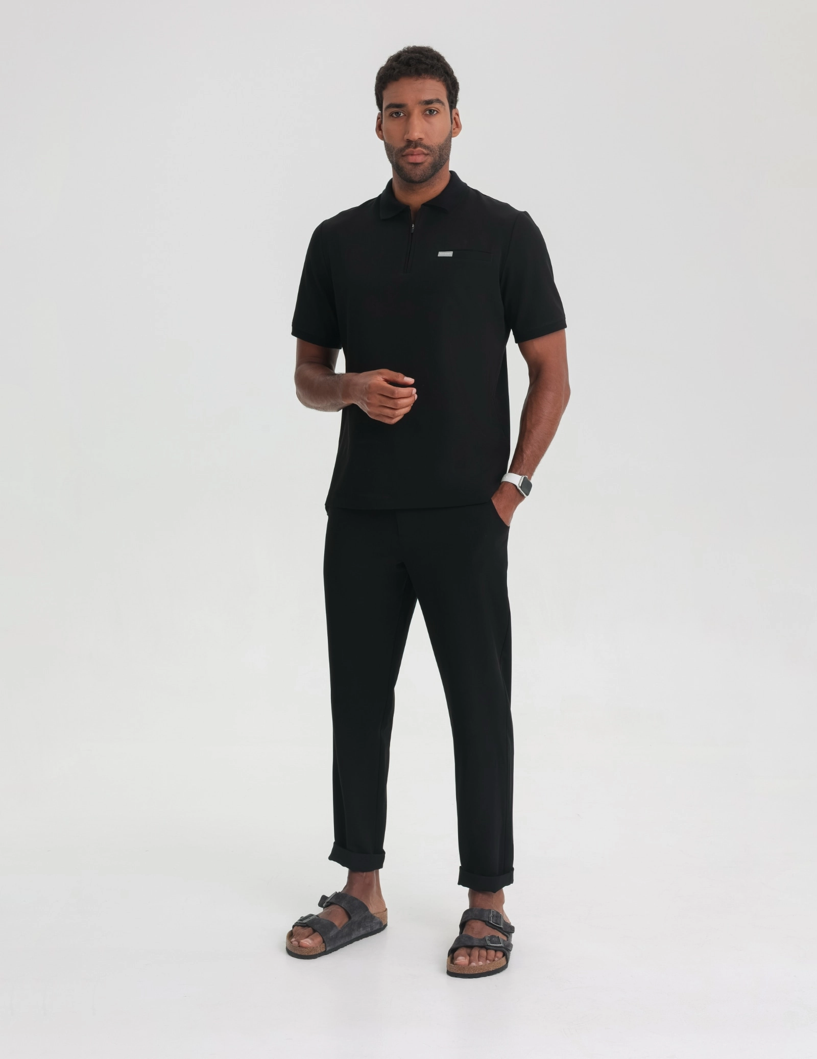 Bluză Medicală Polo Bărbați - BLACK Bluză Medicală Polo Bărbați - BLACK
