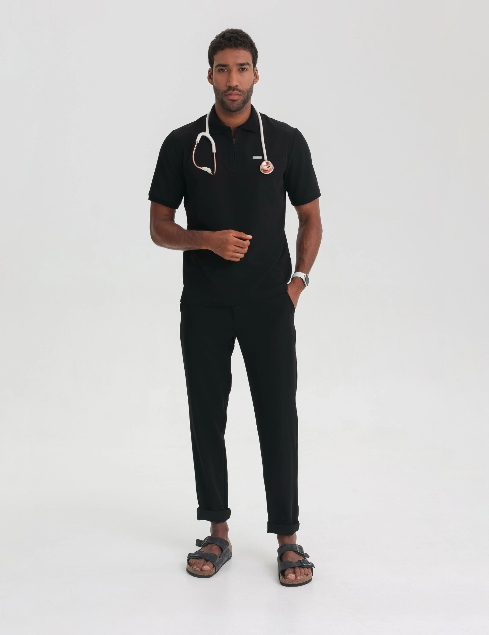 Bluză Medicală Polo Bărbați - BLACK Bluză Medicală Polo Bărbați - BLACK
