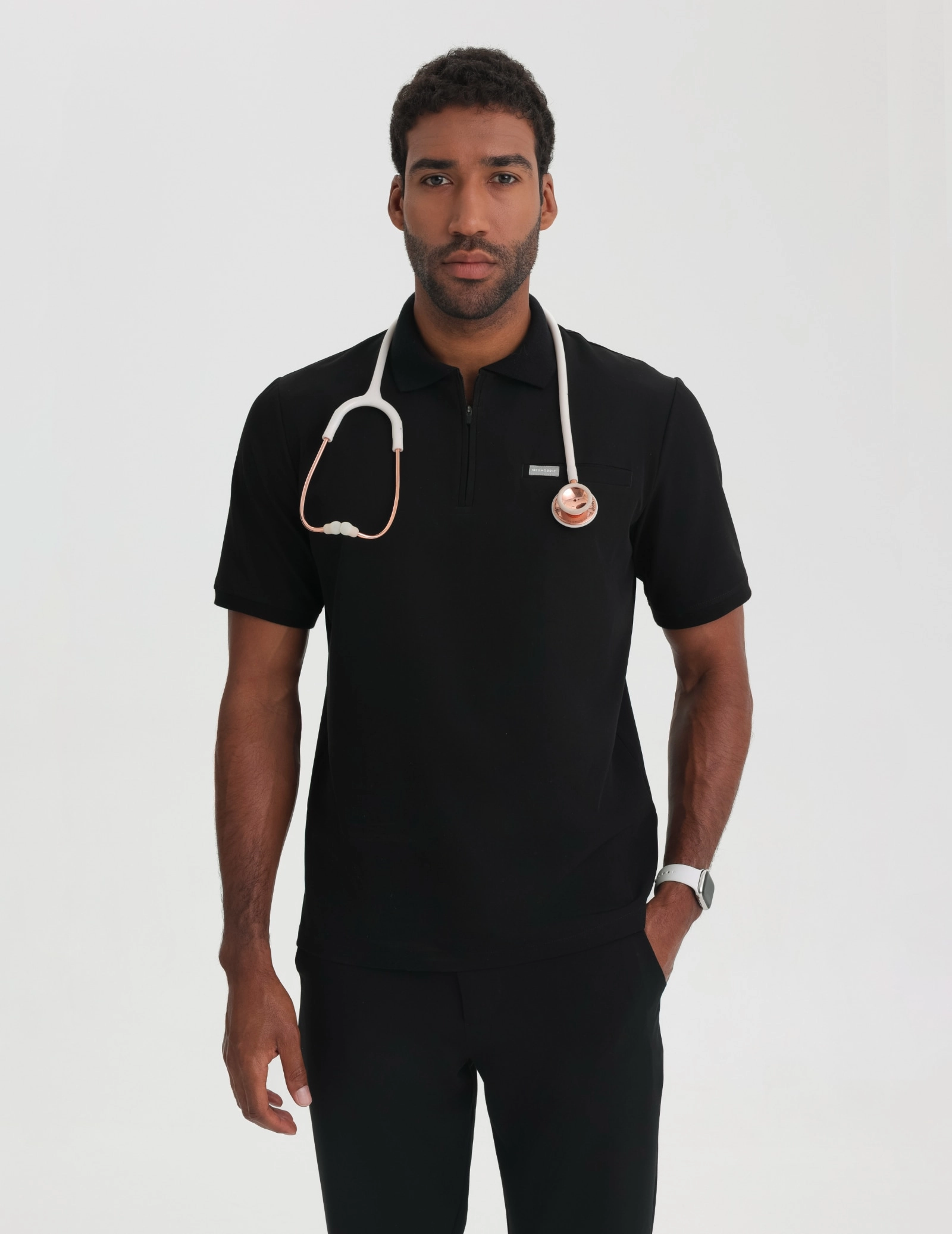 Bluză Medicală Polo Bărbați - BLACK Bluză Medicală Polo Bărbați - BLACK