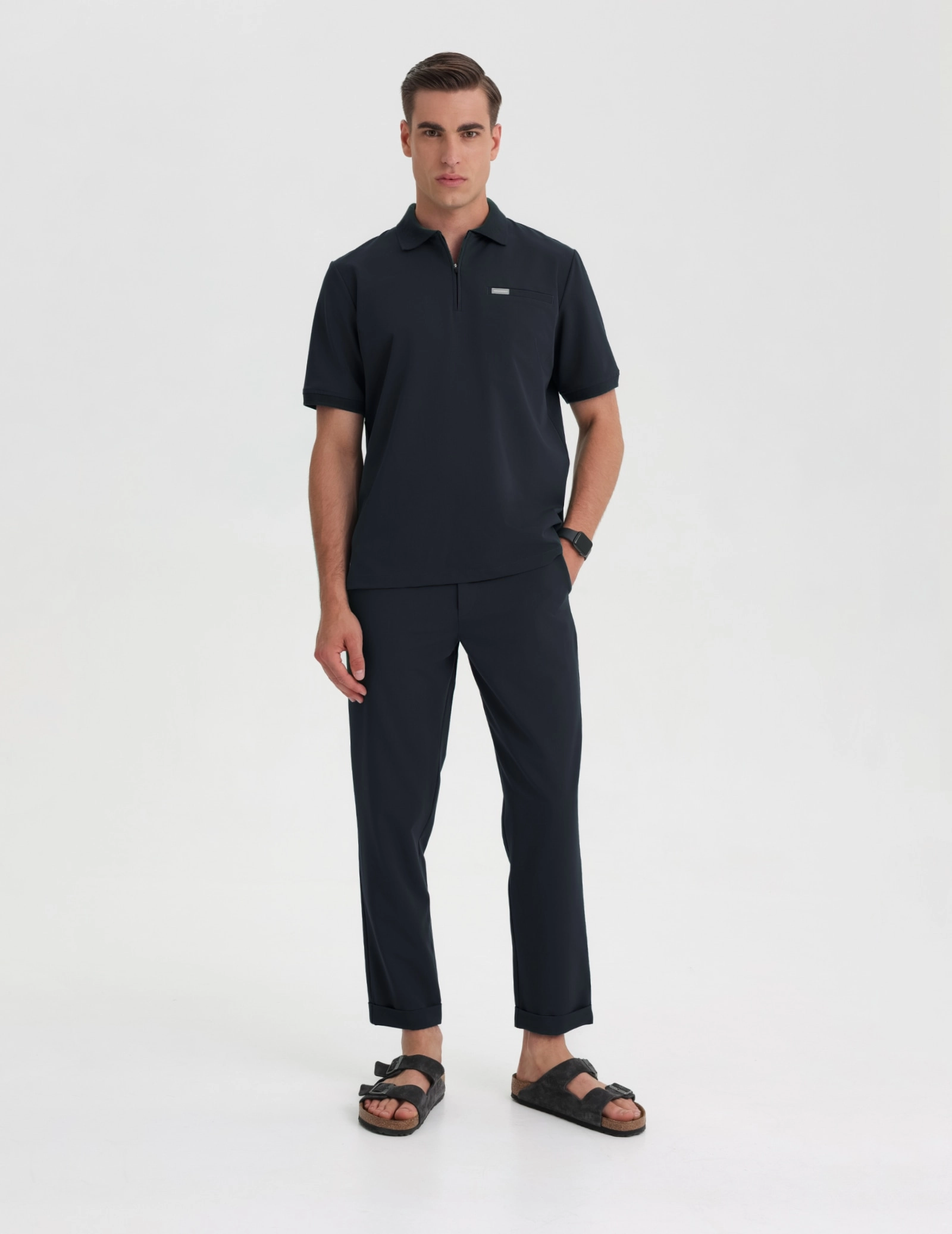 Bluză Medicală Polo Bărbați - MIDNIGHT BLUE Bluză Medicală Polo Bărbați - MIDNIGHT BLUE