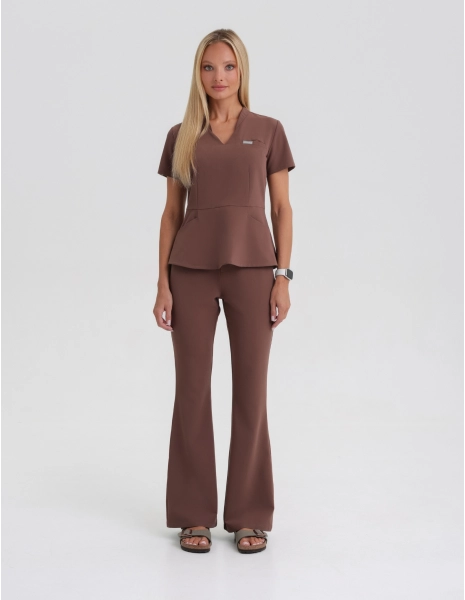 Pantaloni Medicali Dama Flare - MILKY BROWN