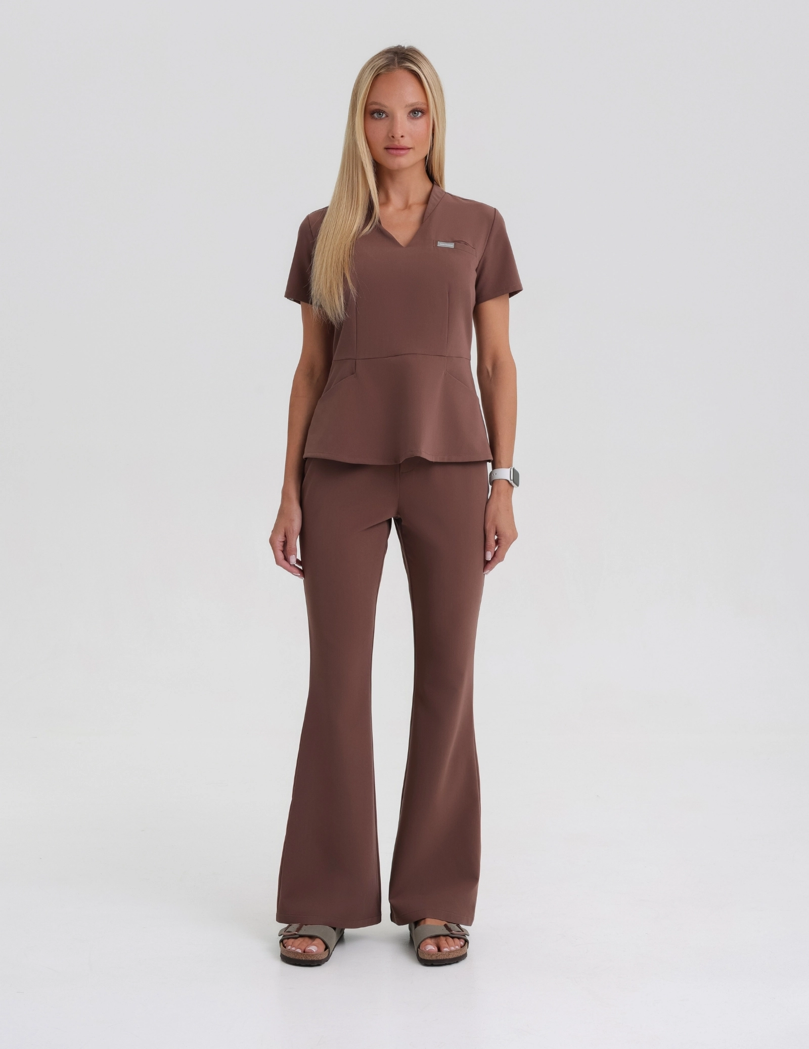 Pantaloni Medicali Dama Flare - MILKY BROWN