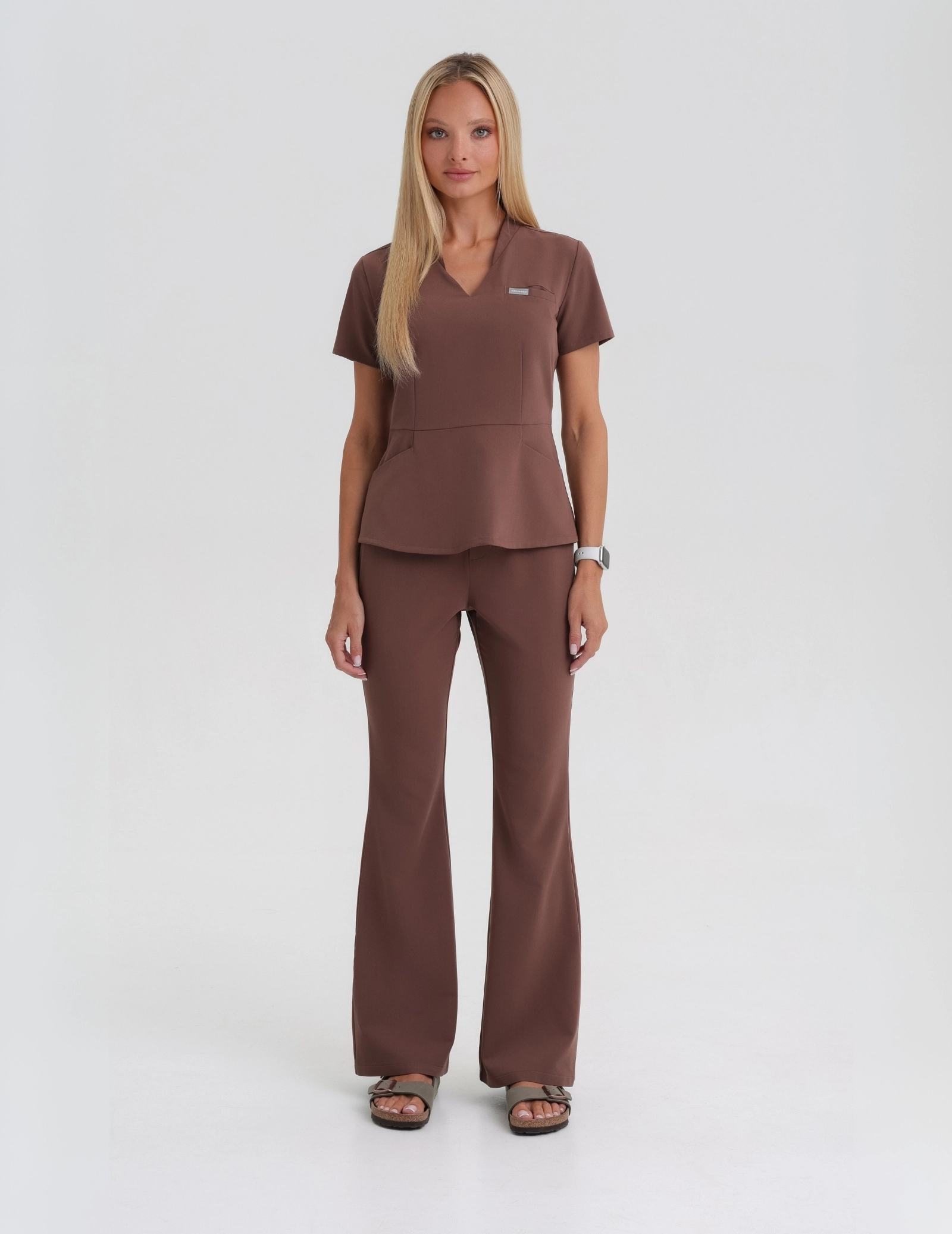 Pantaloni Medicali Dama Flare - MILKY BROWN