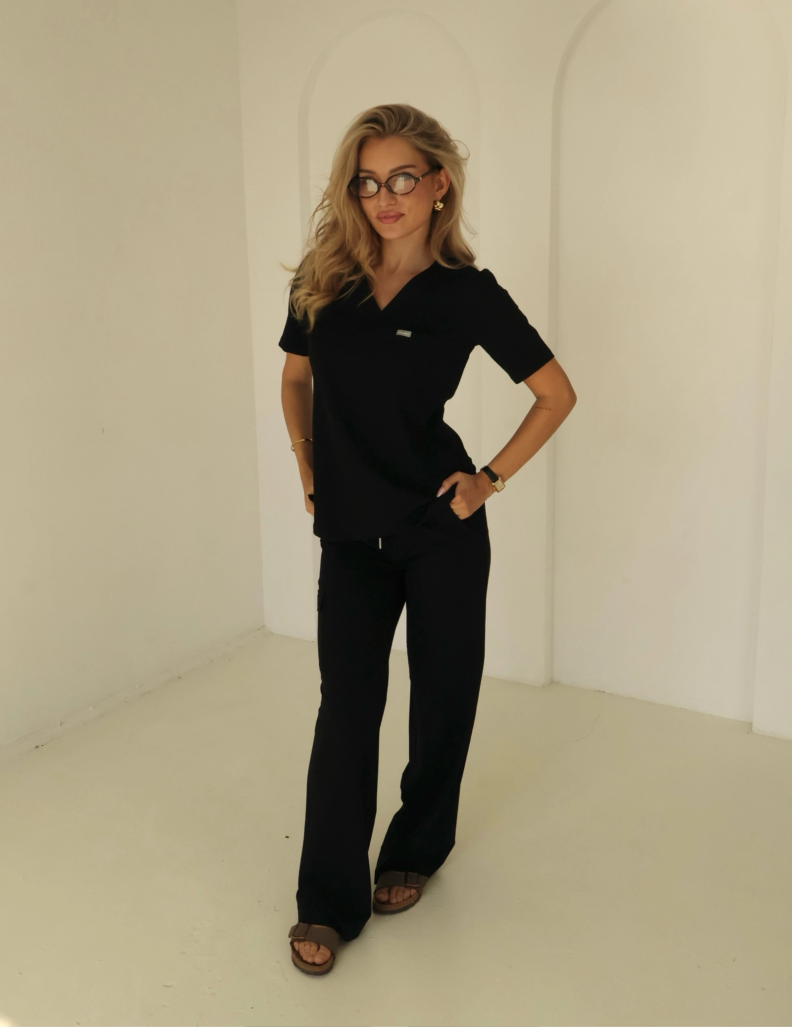 Bluză Medicală Raya One Pocket - BLACK
