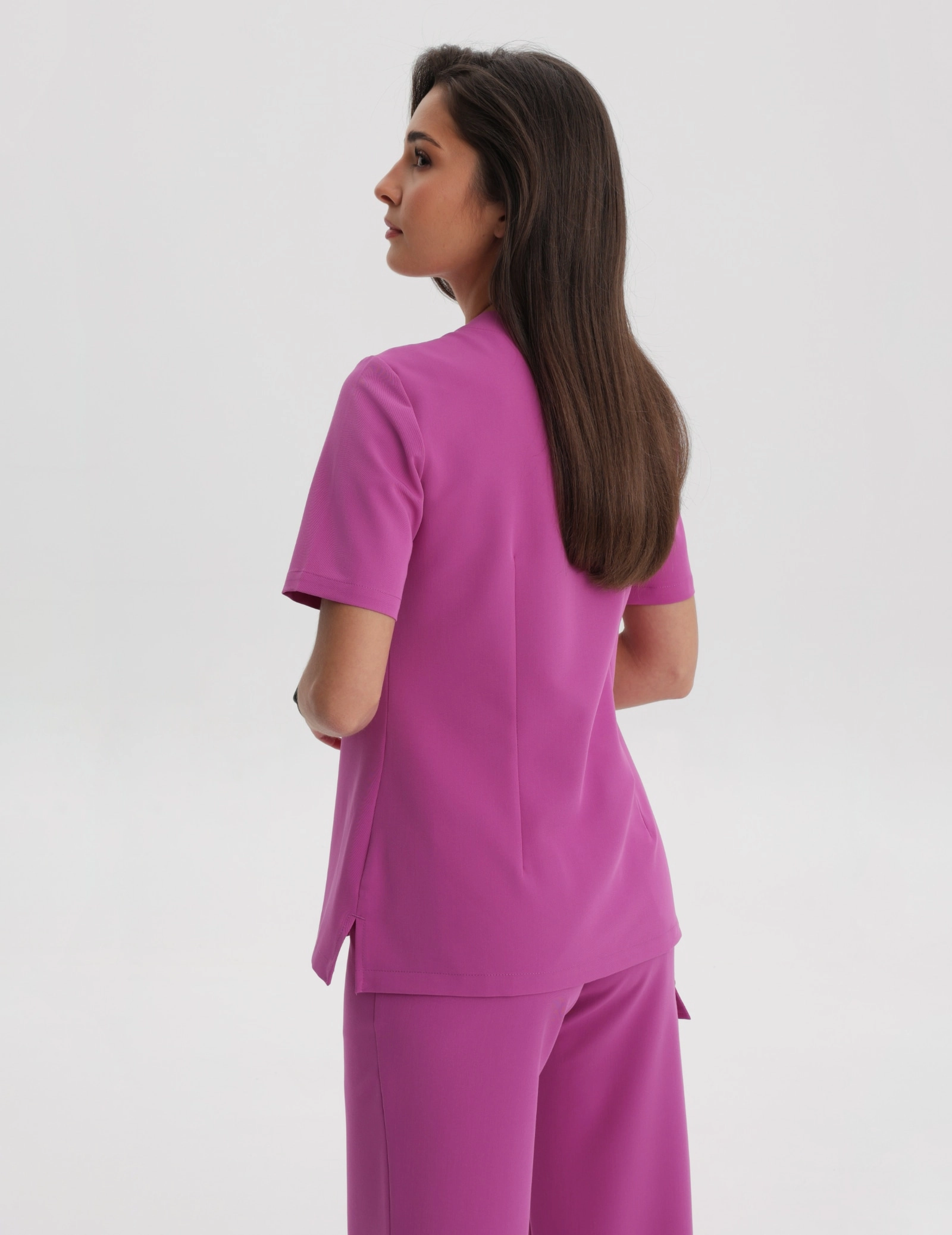 Bluză Medicală Raya One Pocket - ELECTRIC PINK
