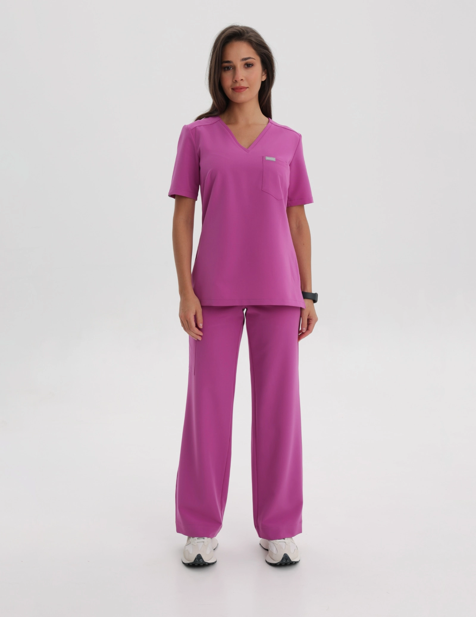 Bluză Medicală Raya One Pocket - ELECTRIC PINK