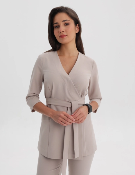 Bluză Medicală cu legături Rosalie - COCONUT