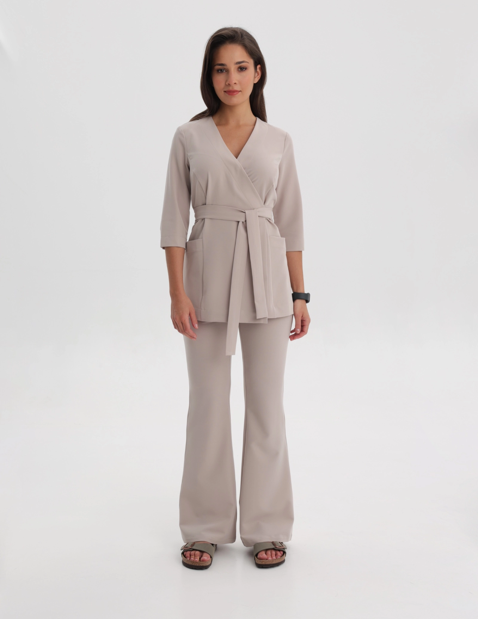 Bluză Medicală cu legături Rosalie - COCONUT