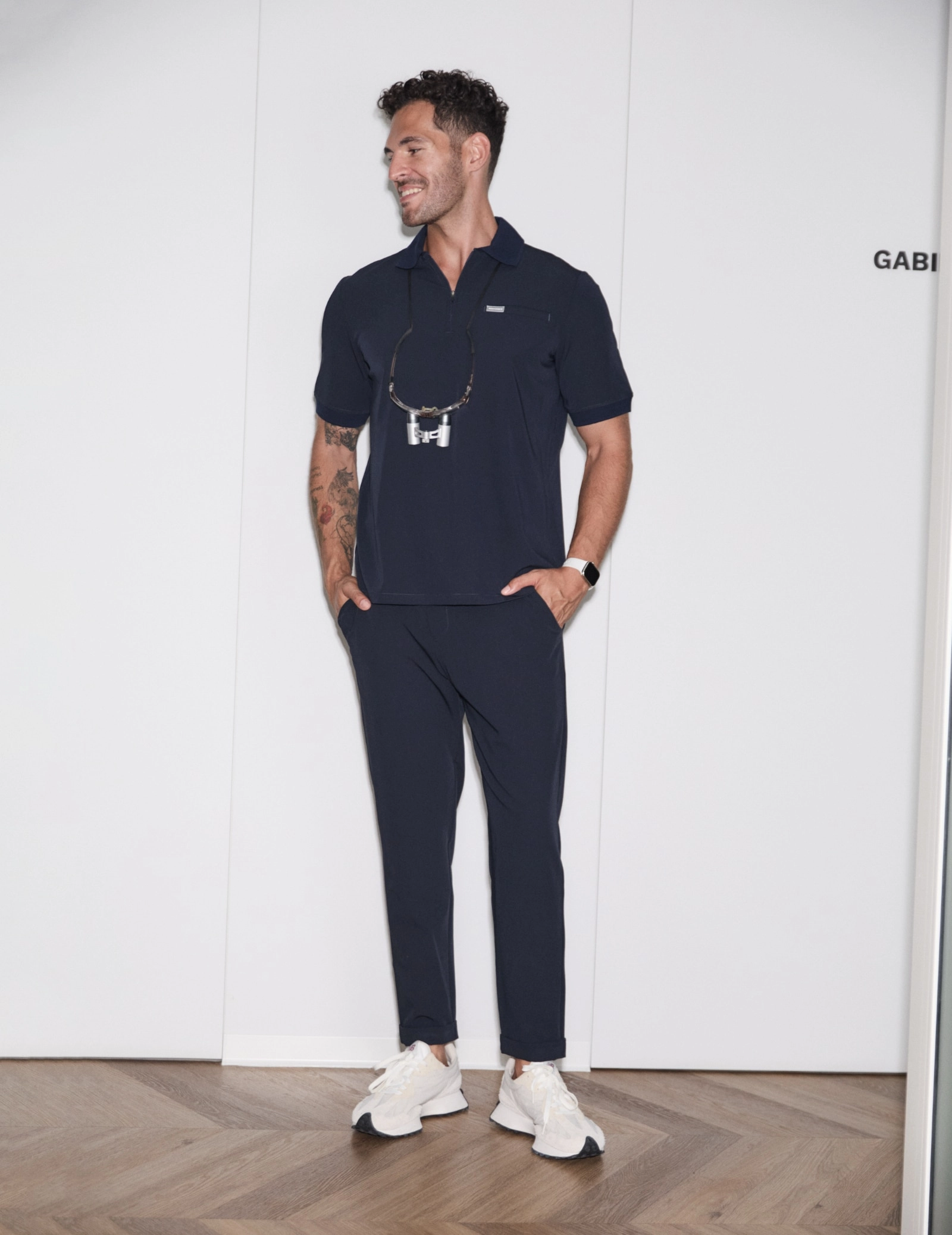 Pantaloni Medicali Barbati Chinosy - MIDNIGHT BLUE