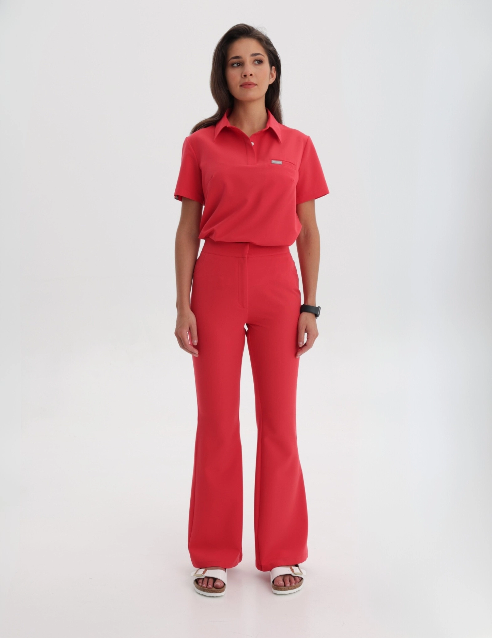 Pantaloni Medicali Dama Flare - POP RED