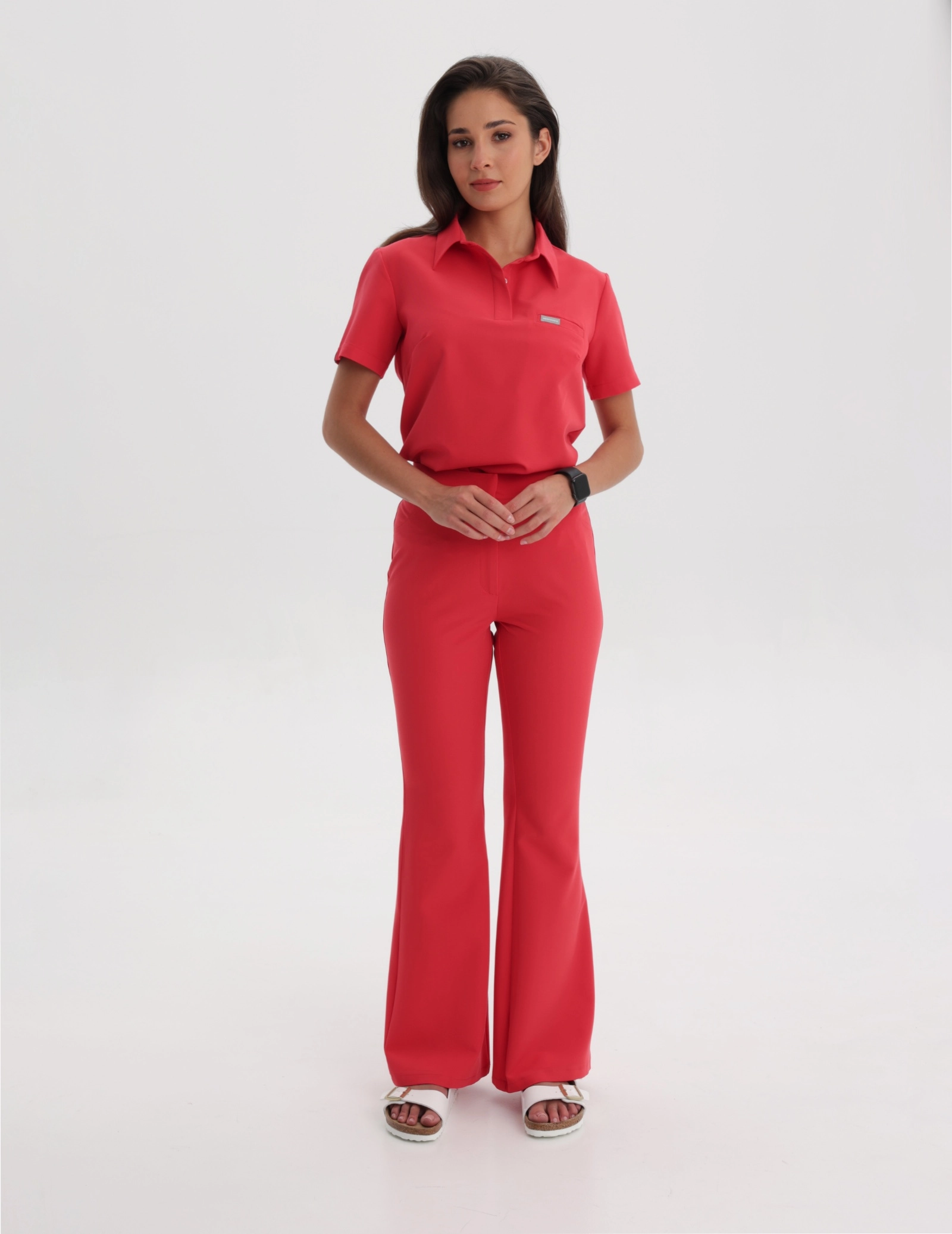 Pantaloni Medicali Dama Flare - POP RED