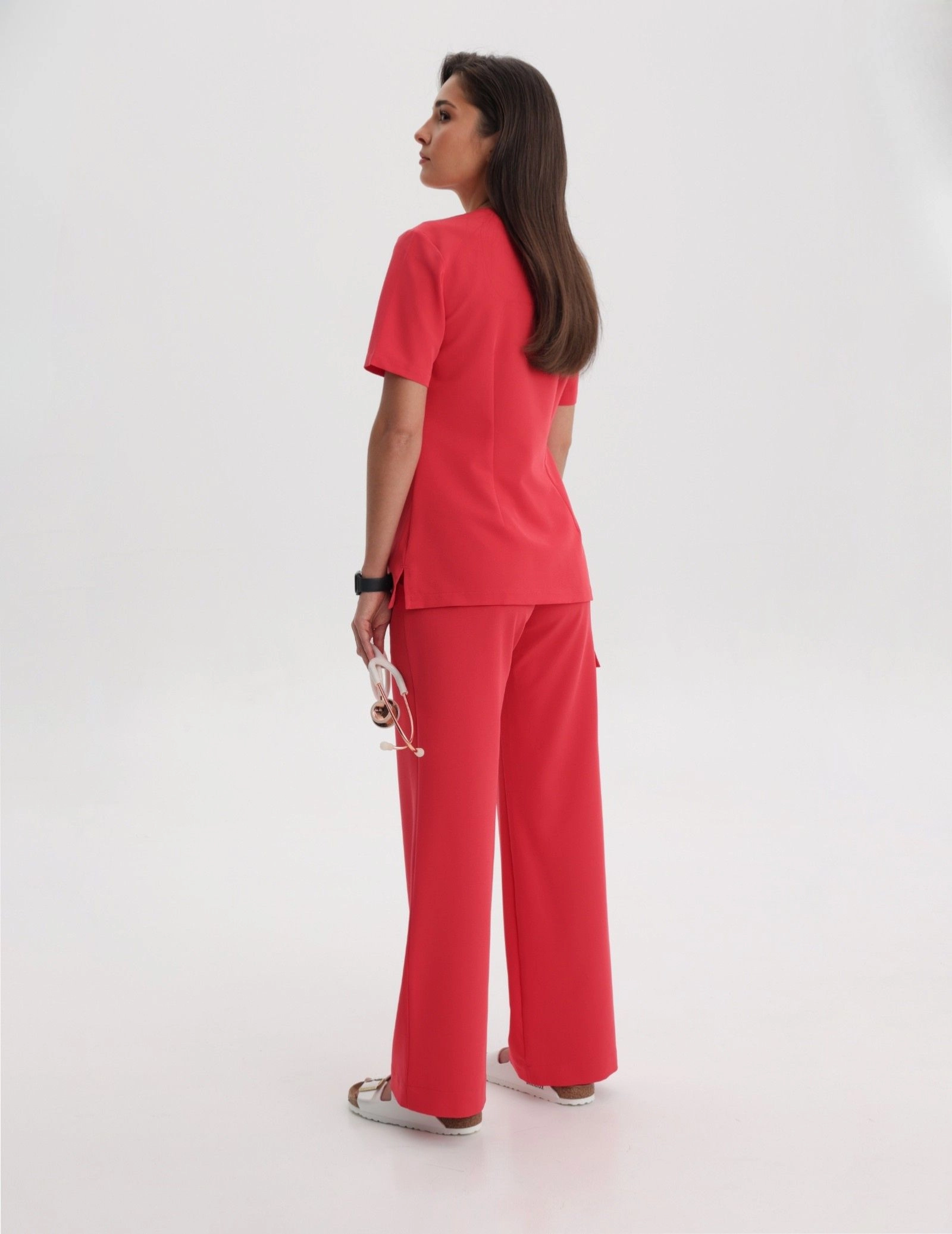 Pantaloni Medicali Dama Yoga - POP RED