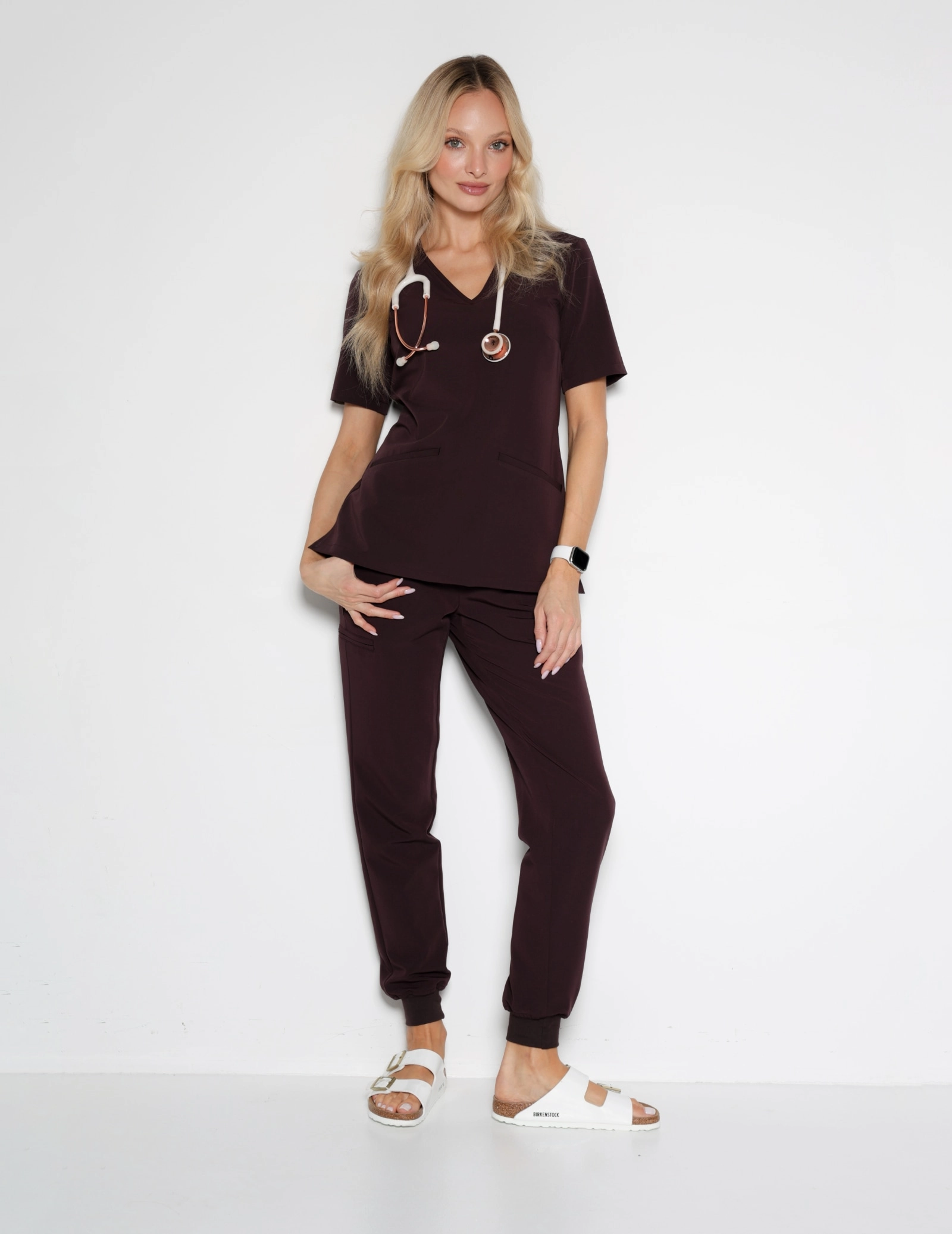 Pantaloni Medicali Dama Jogger- DARK CHOCOLATE
