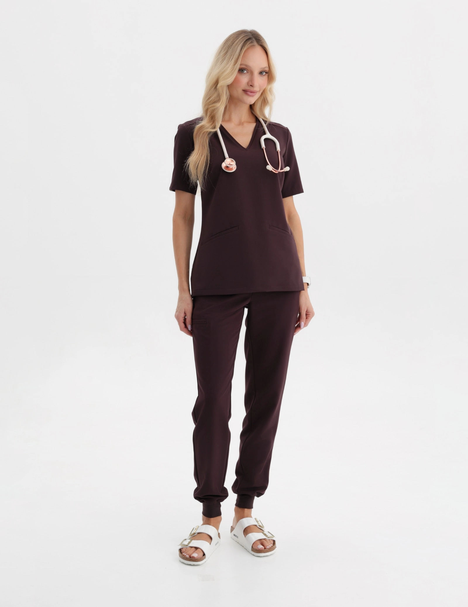 Pantaloni Medicali Dama Jogger- DARK CHOCOLATE