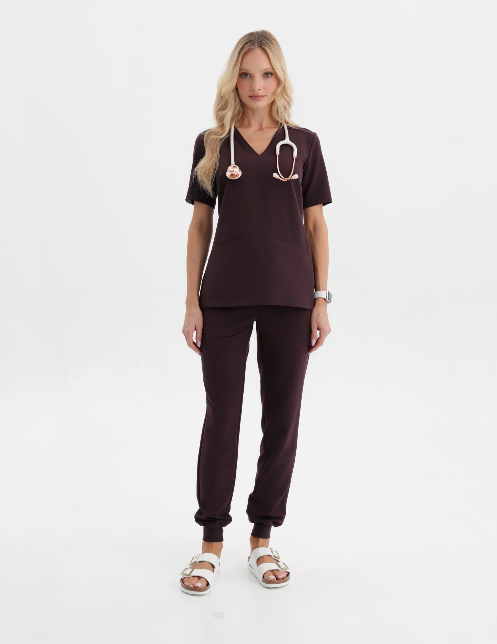 Pantaloni Medicali Dama Jogger- DARK CHOCOLATE
