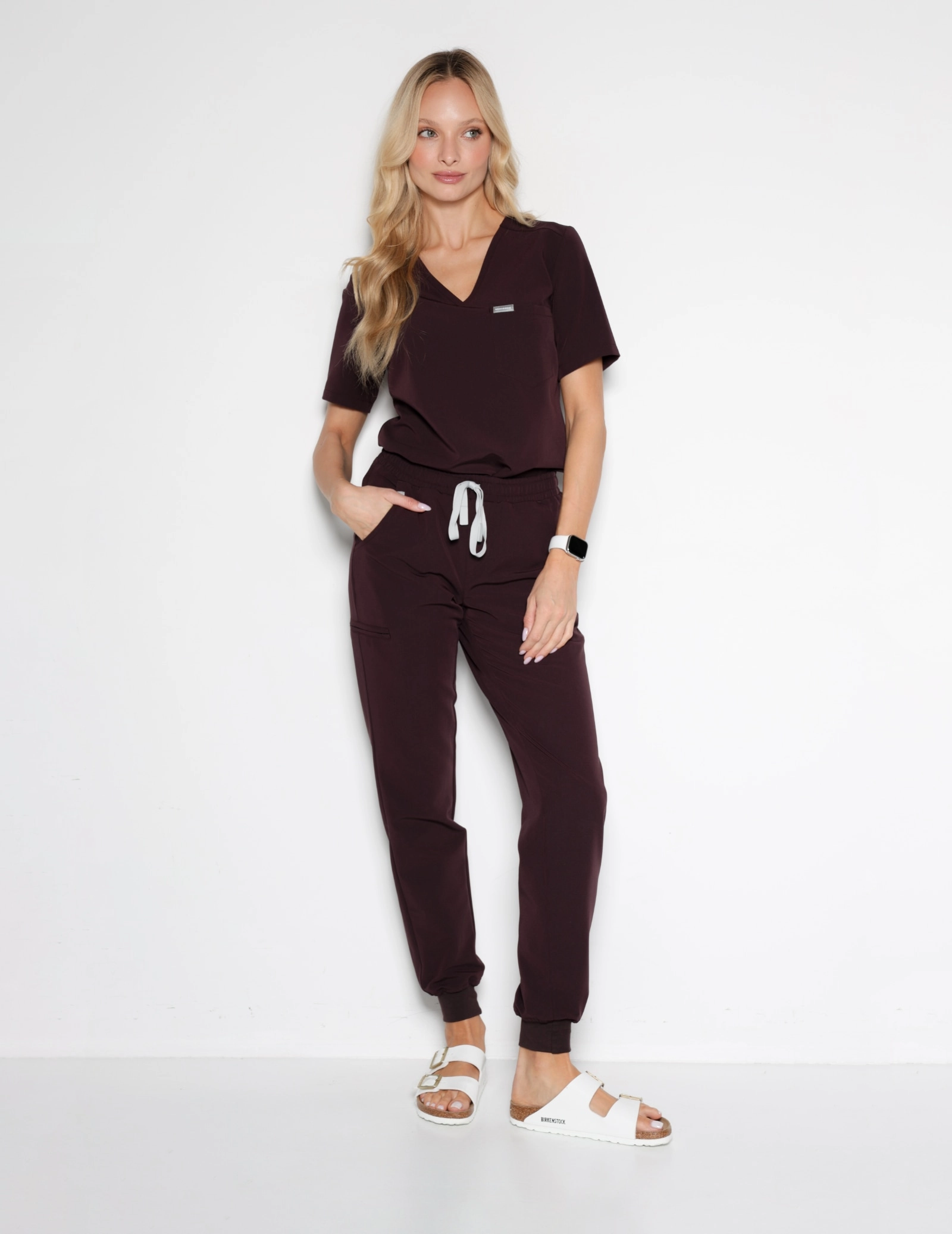 Bluză Medicală Raya One Pocket - DARK CHOCOLATE