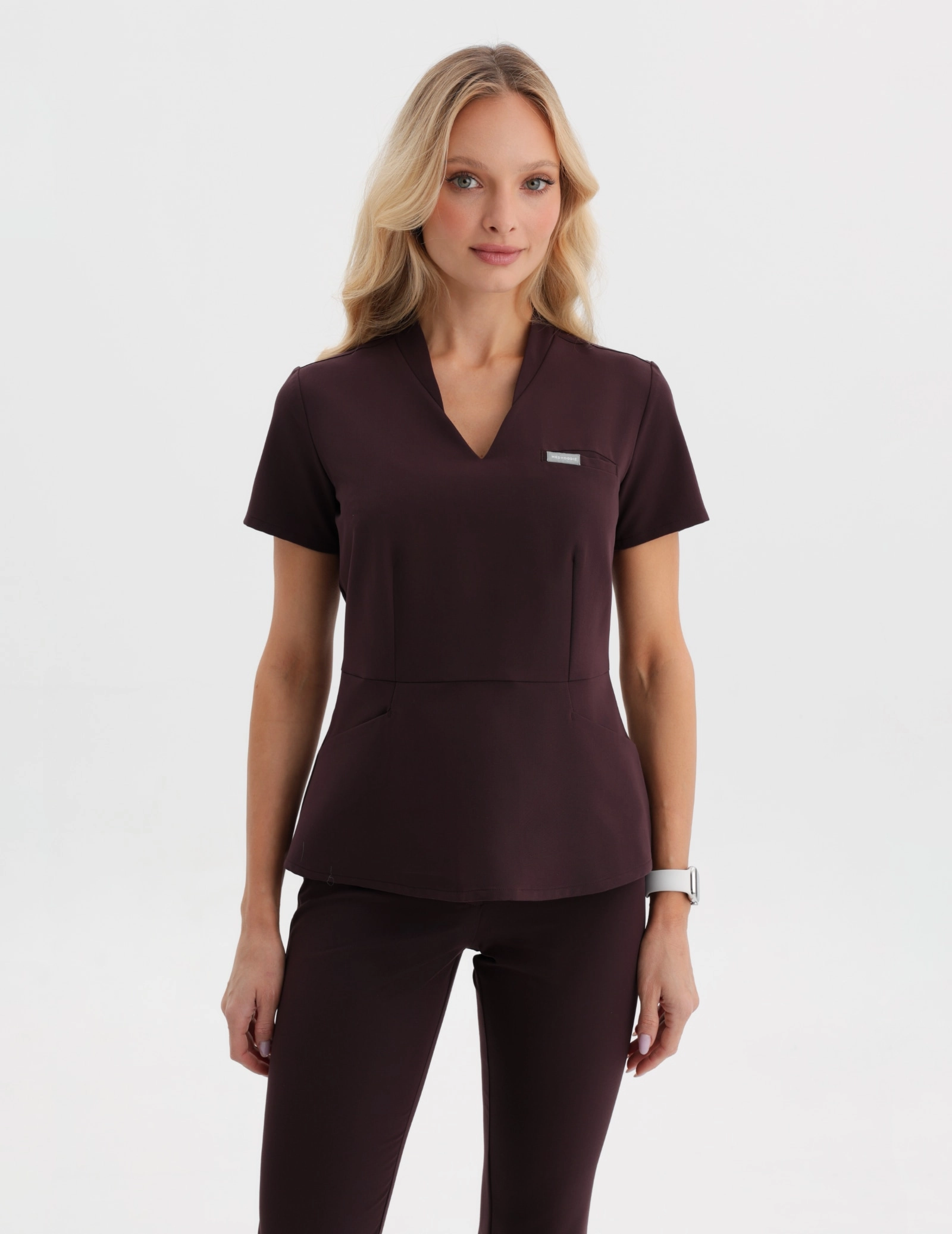 Bluză Medicală Kori - DARK CHOCOLATE