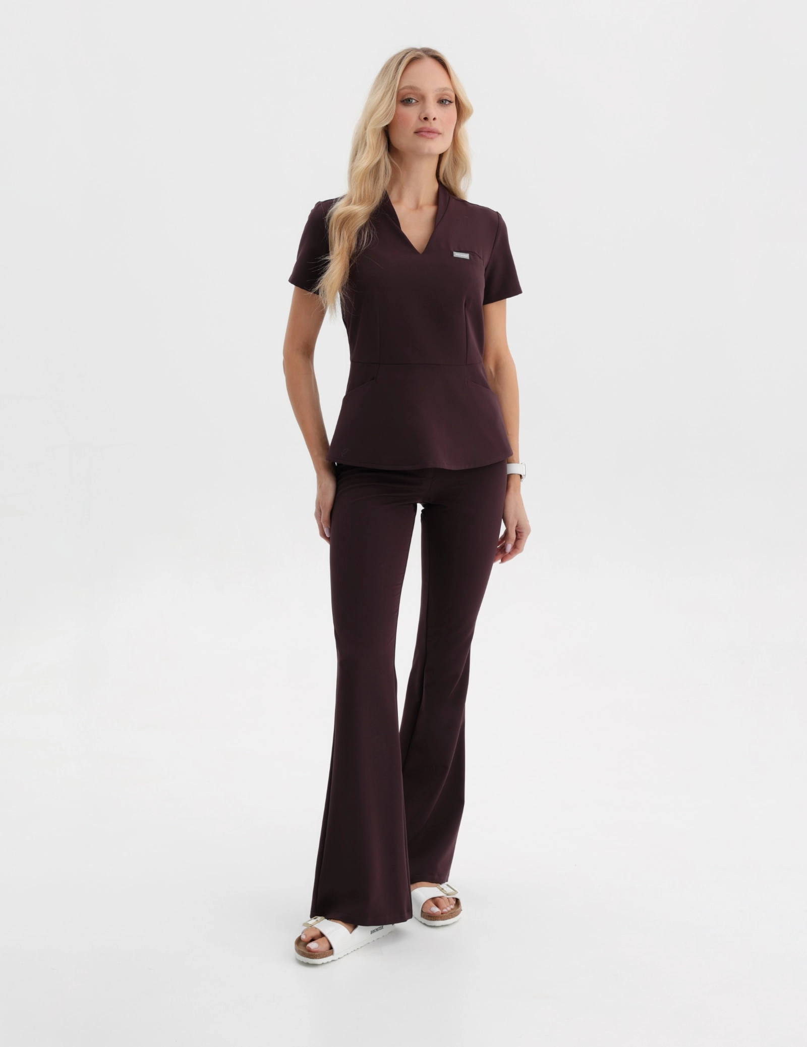 Pantaloni Medicali Dama Flare - DARK CHOCOLATE