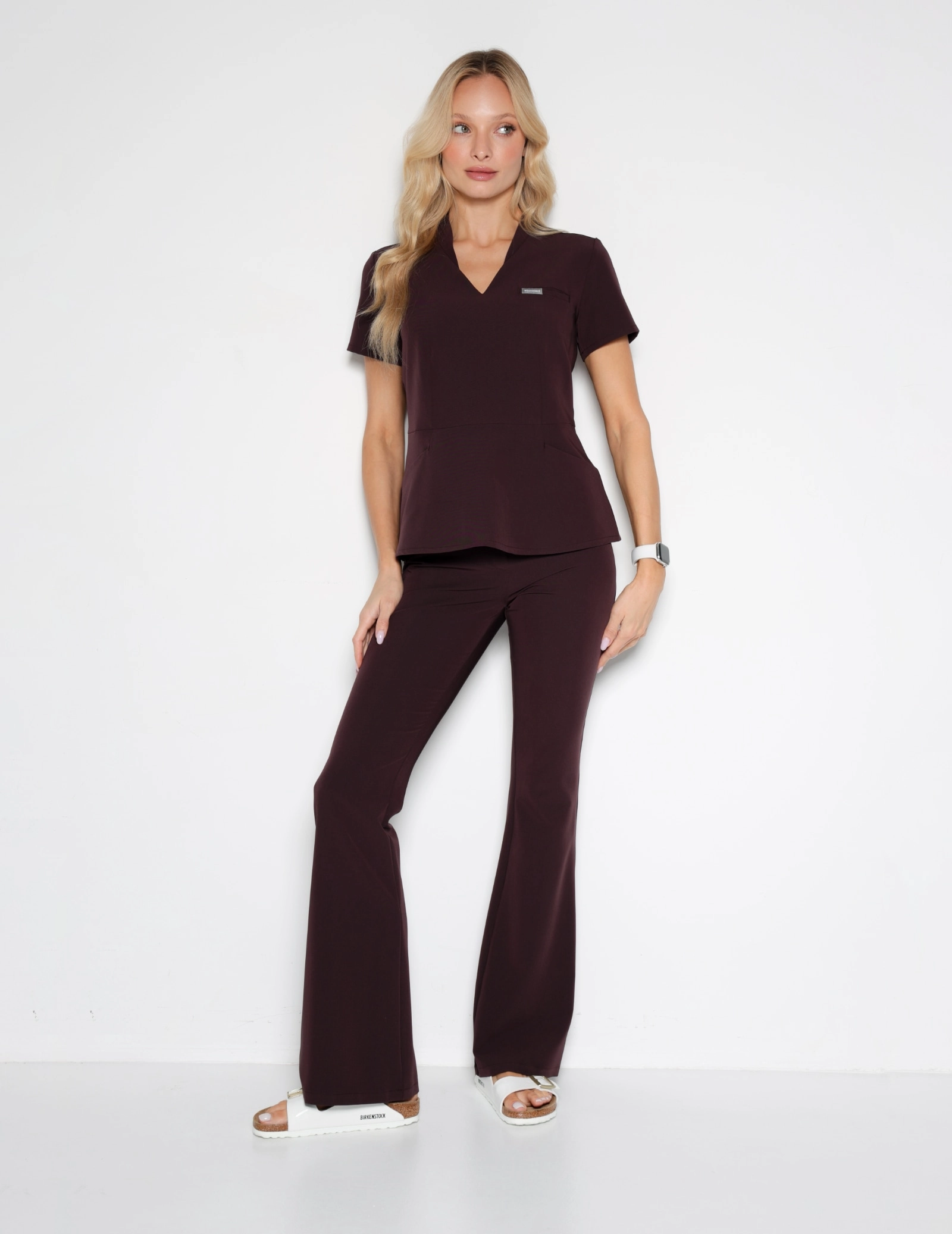 Pantaloni Medicali Dama Flare - DARK CHOCOLATE