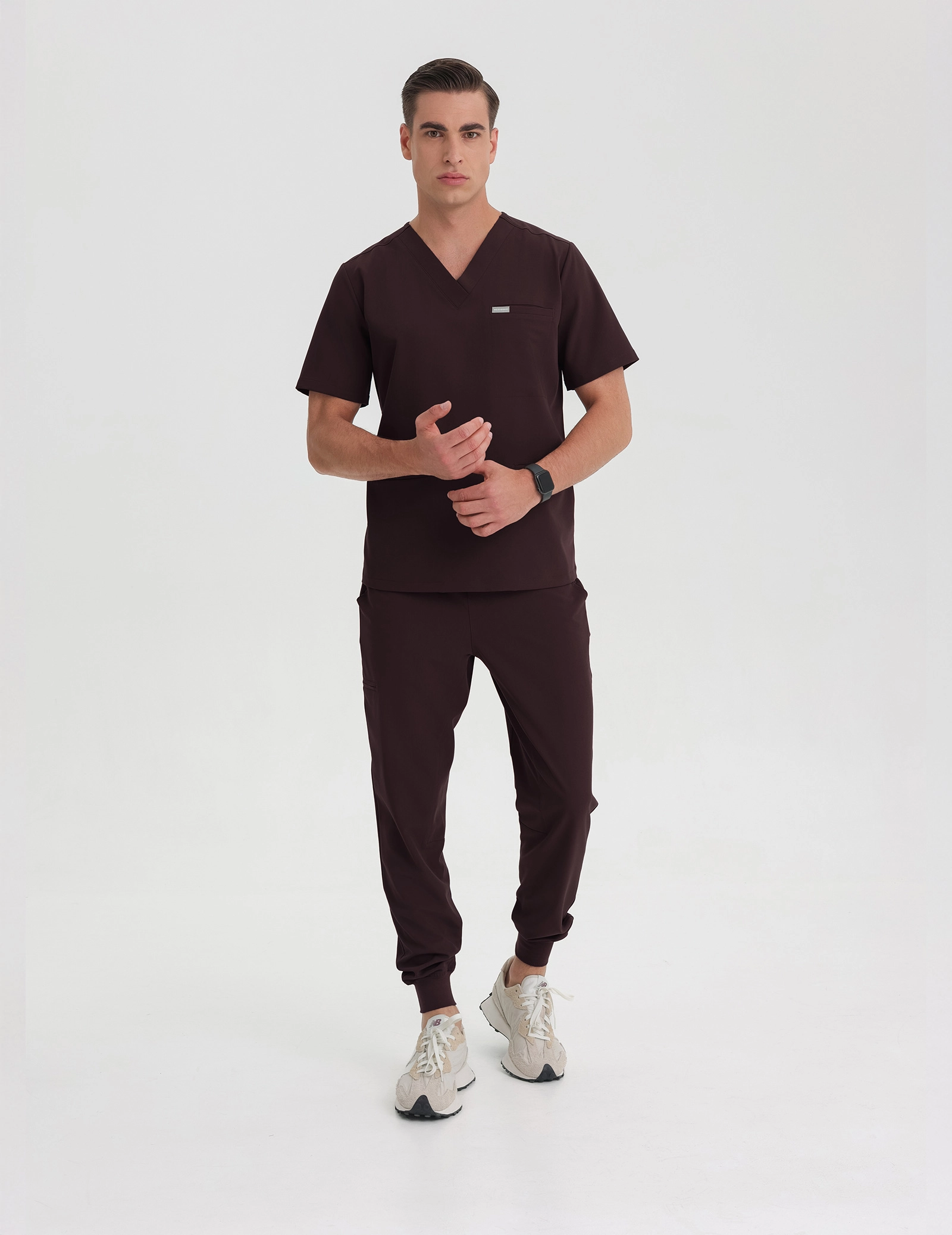 Pantaloni Medicali Barbati Jogger - DARK CHOCOLATE