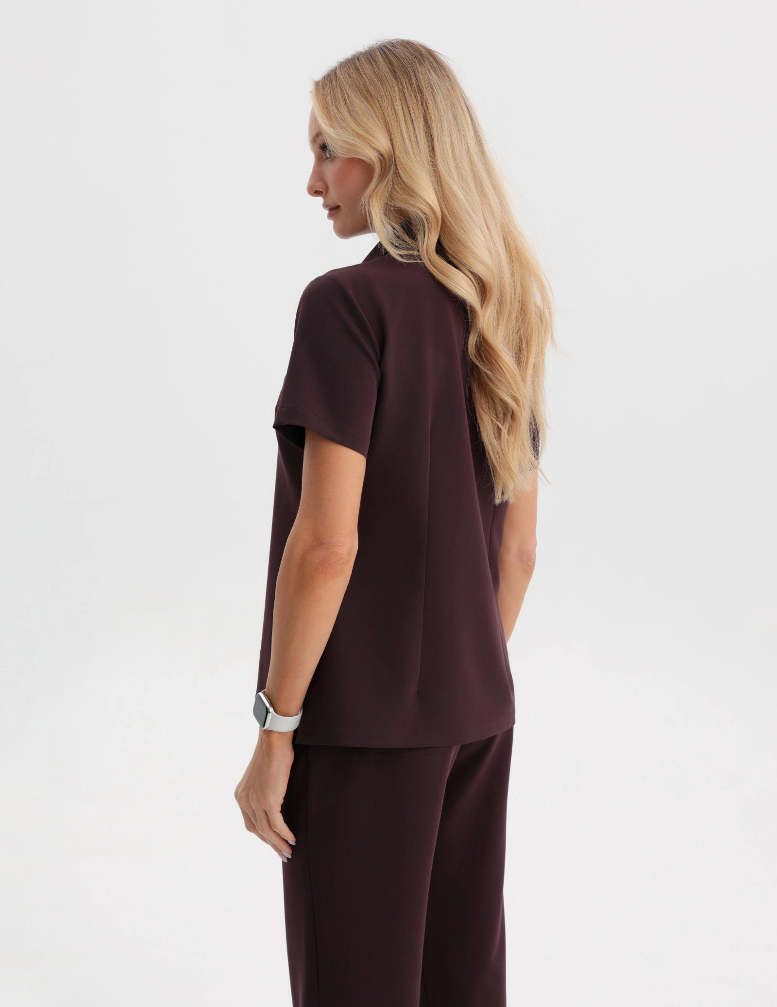 Bluză Medicală Polo - DARK CHOCOLATE