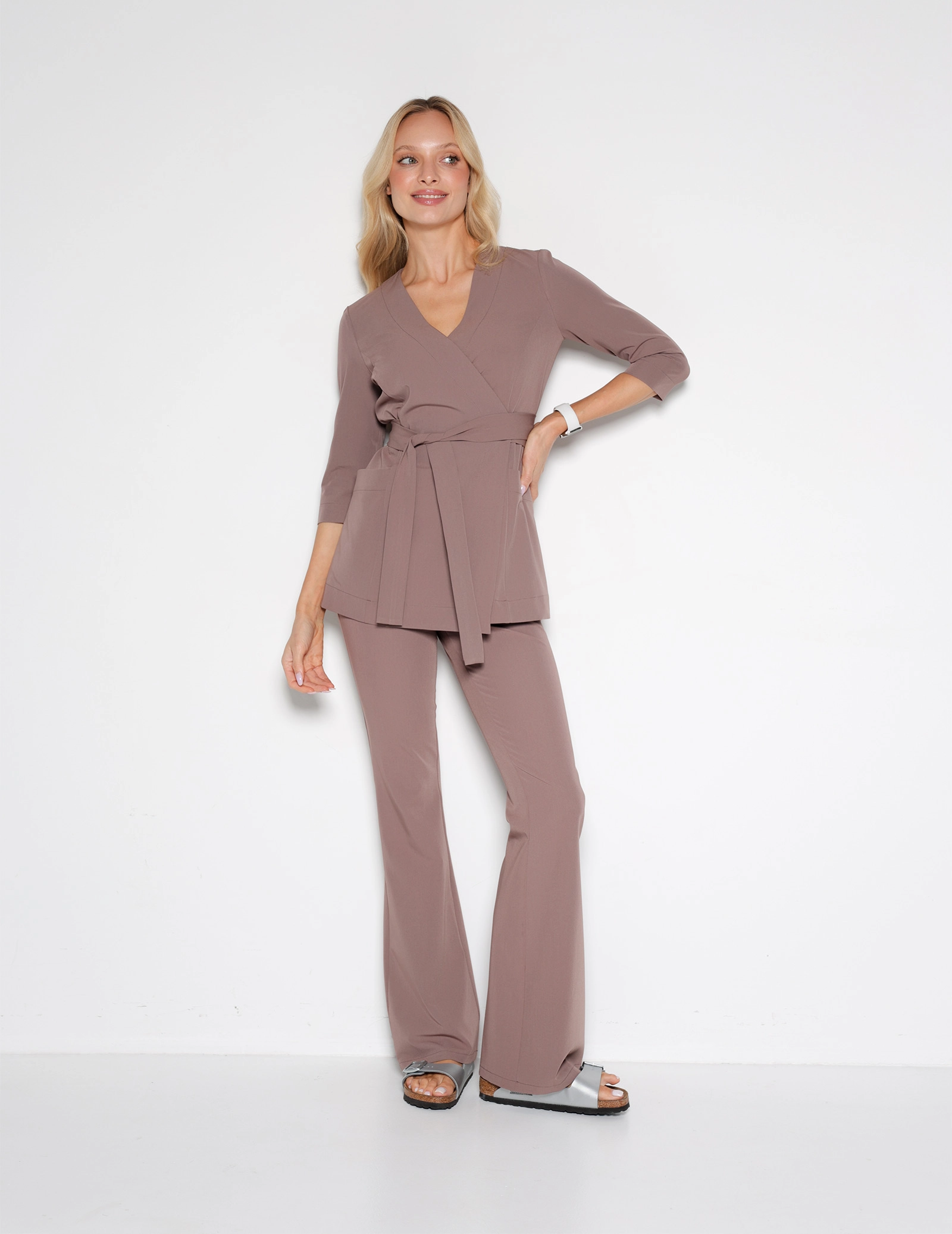 Pantaloni Medicali Dama Flare - MOCHA